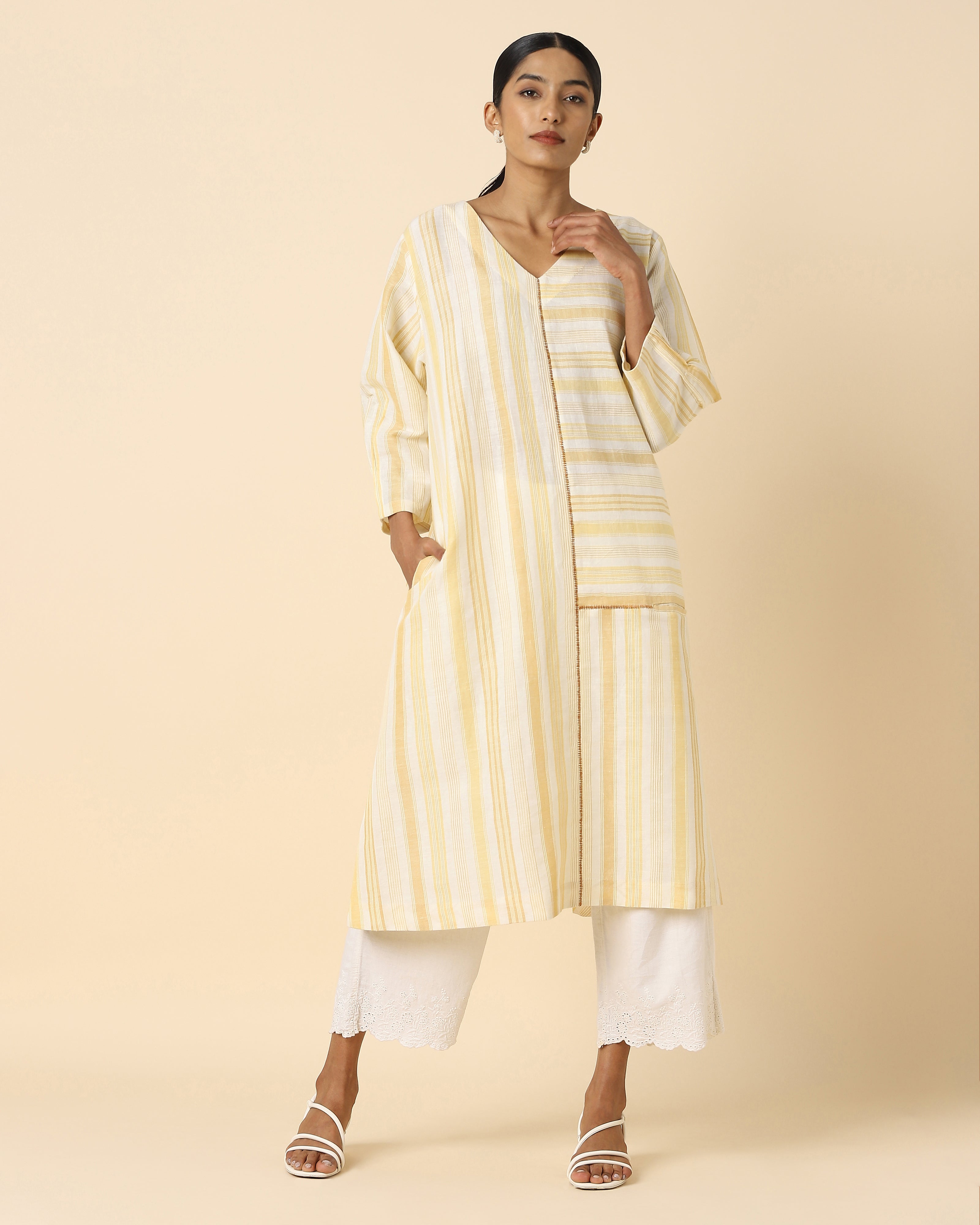 Elsa Bhujodi Plain Weave Cotton Women's Kurta