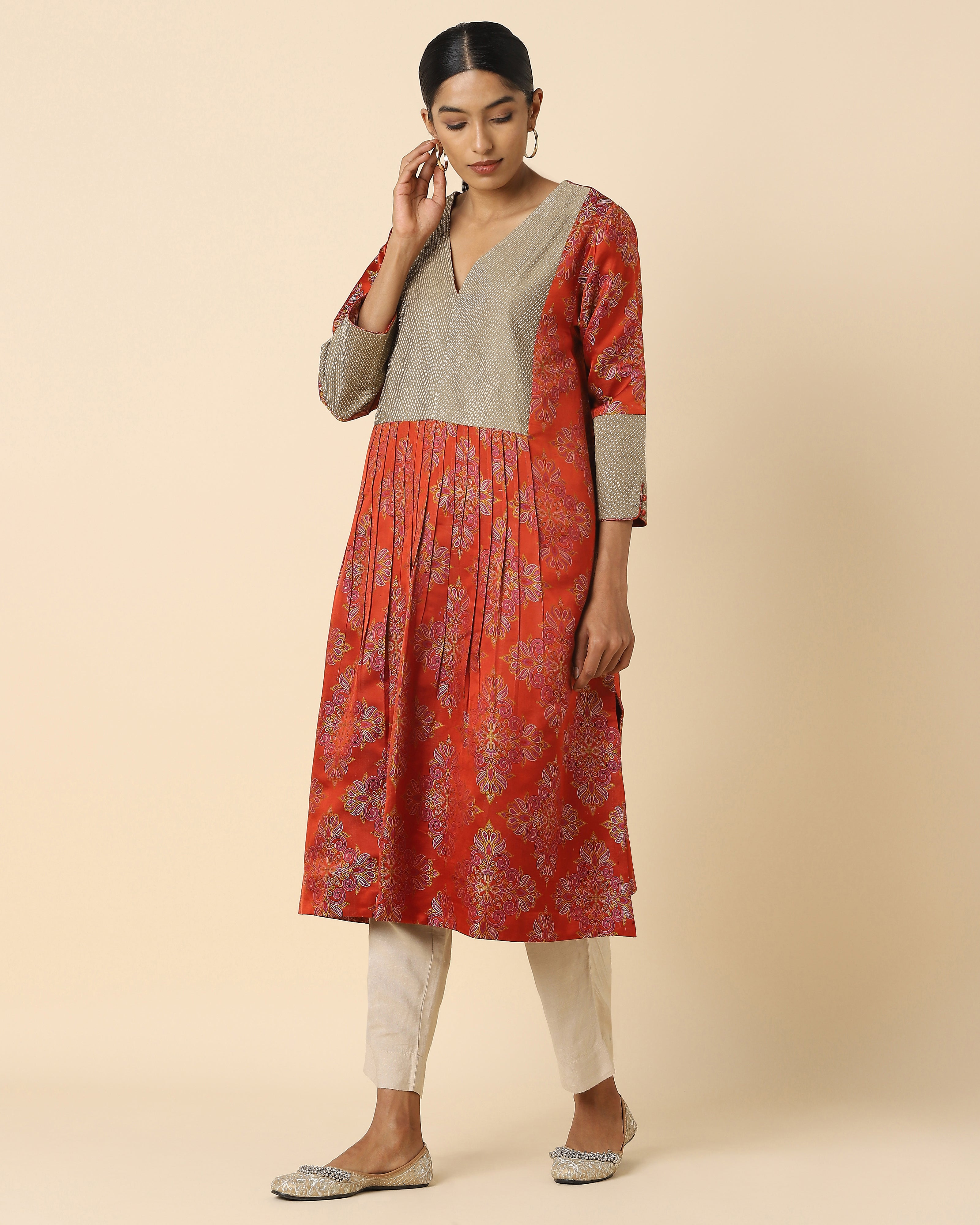Makena Banarasi Tanchoi Silk Women's Kurta