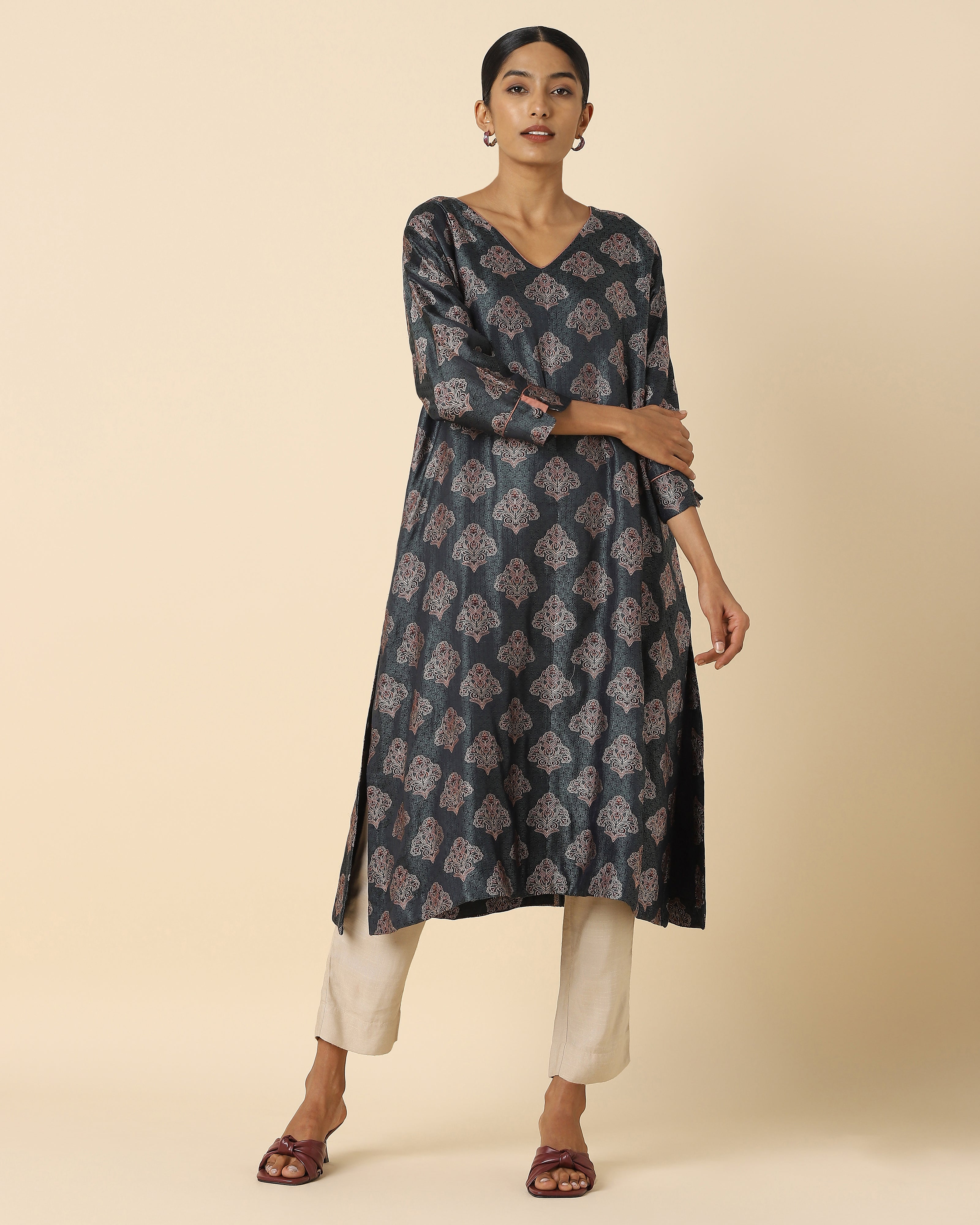 Camara Banarasi Tanchoi Silk Women's Kurta
