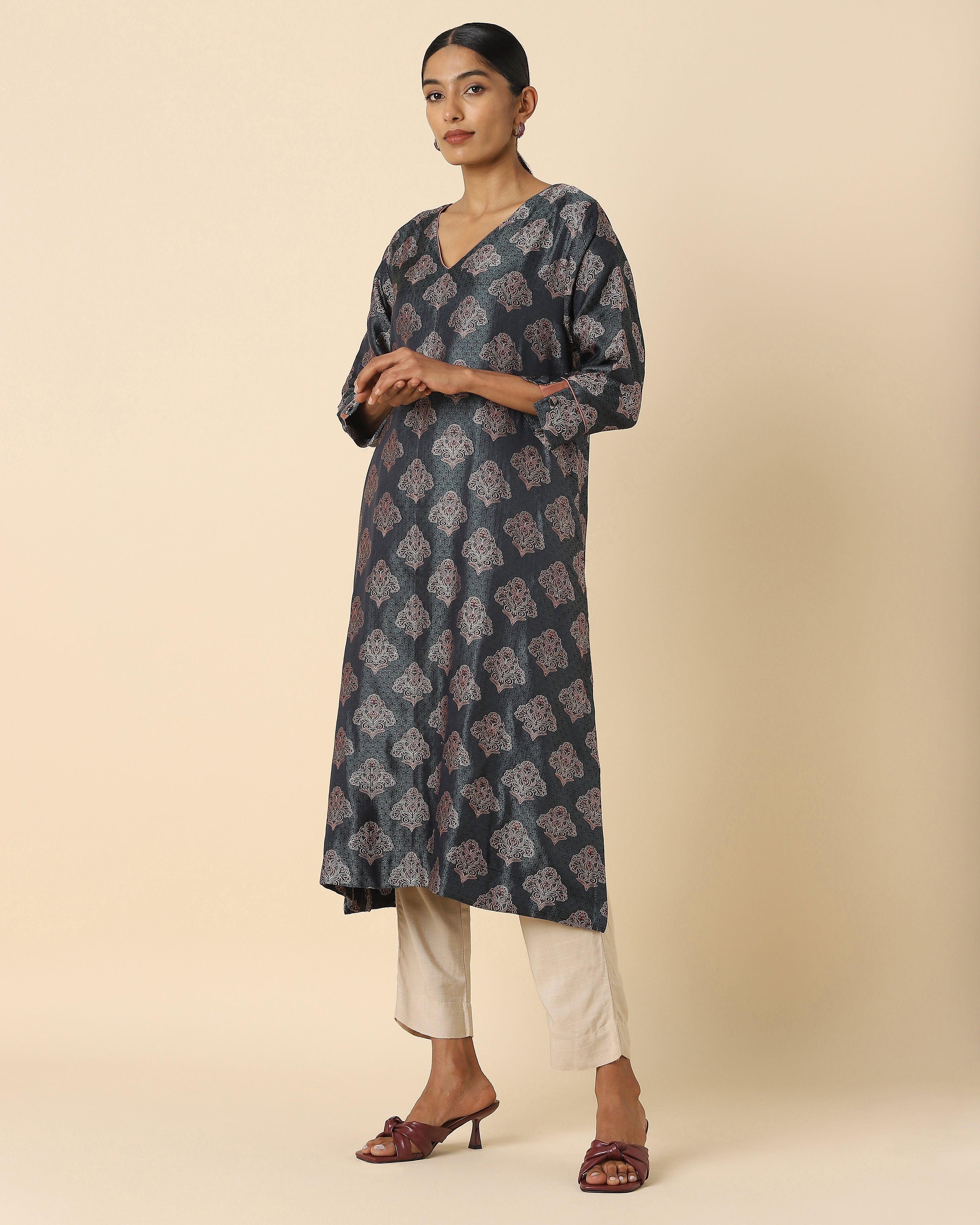 Camara Banarasi Tanchoi Silk Women's Kurta