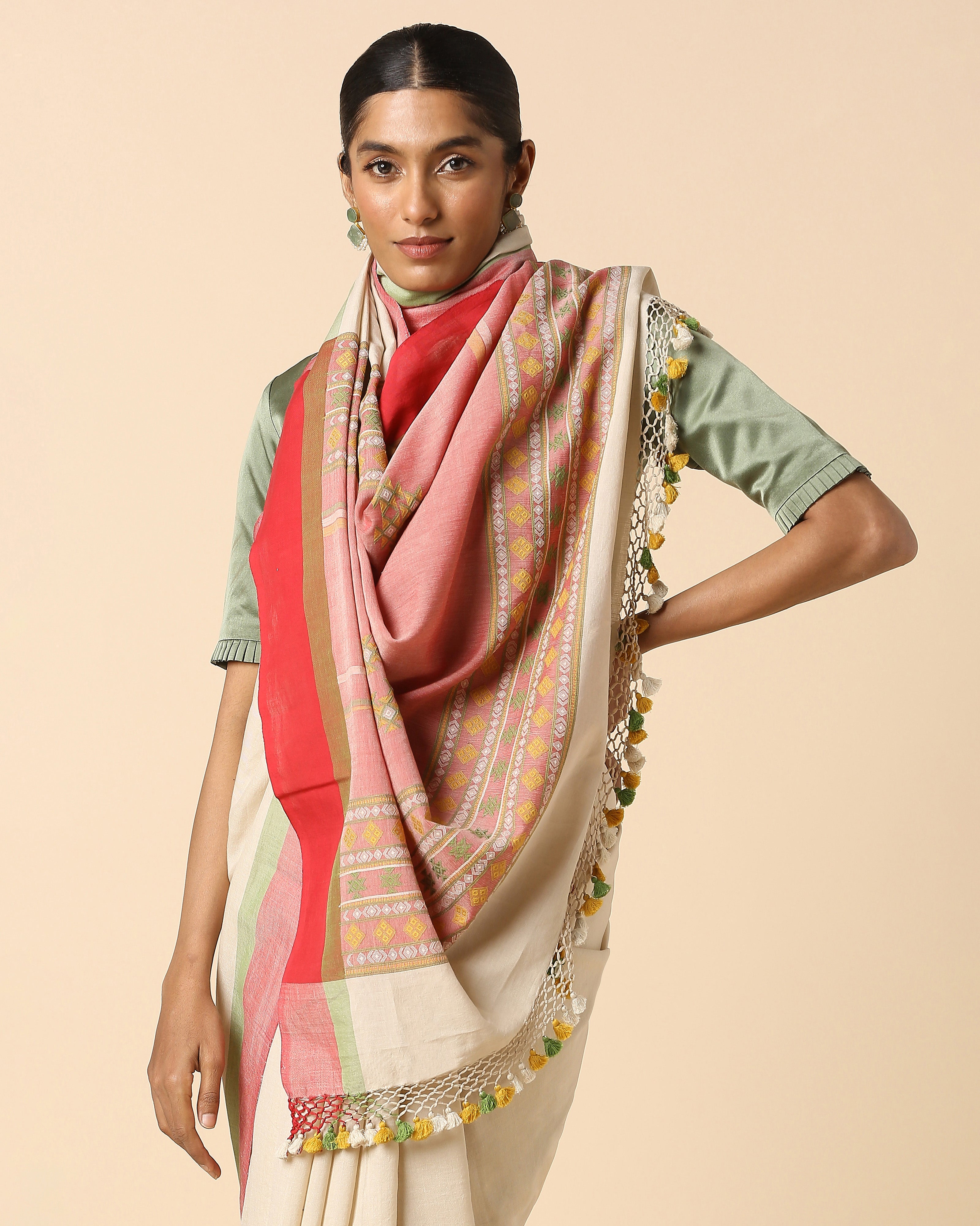 Amun Bhujodi Extra Weft Cotton Saree