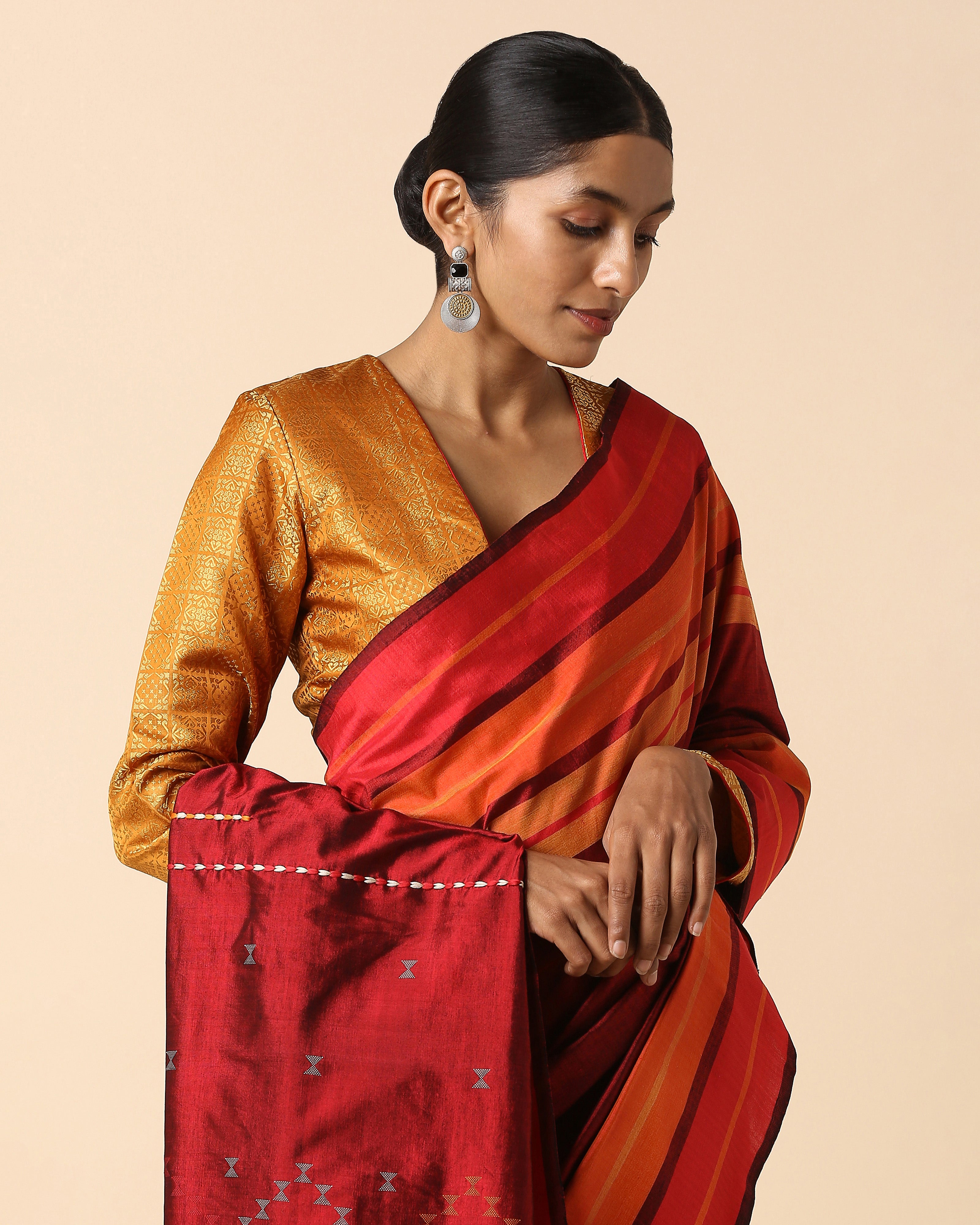 Kalei Bhujodi Extra Weft Cotton Silk Saree