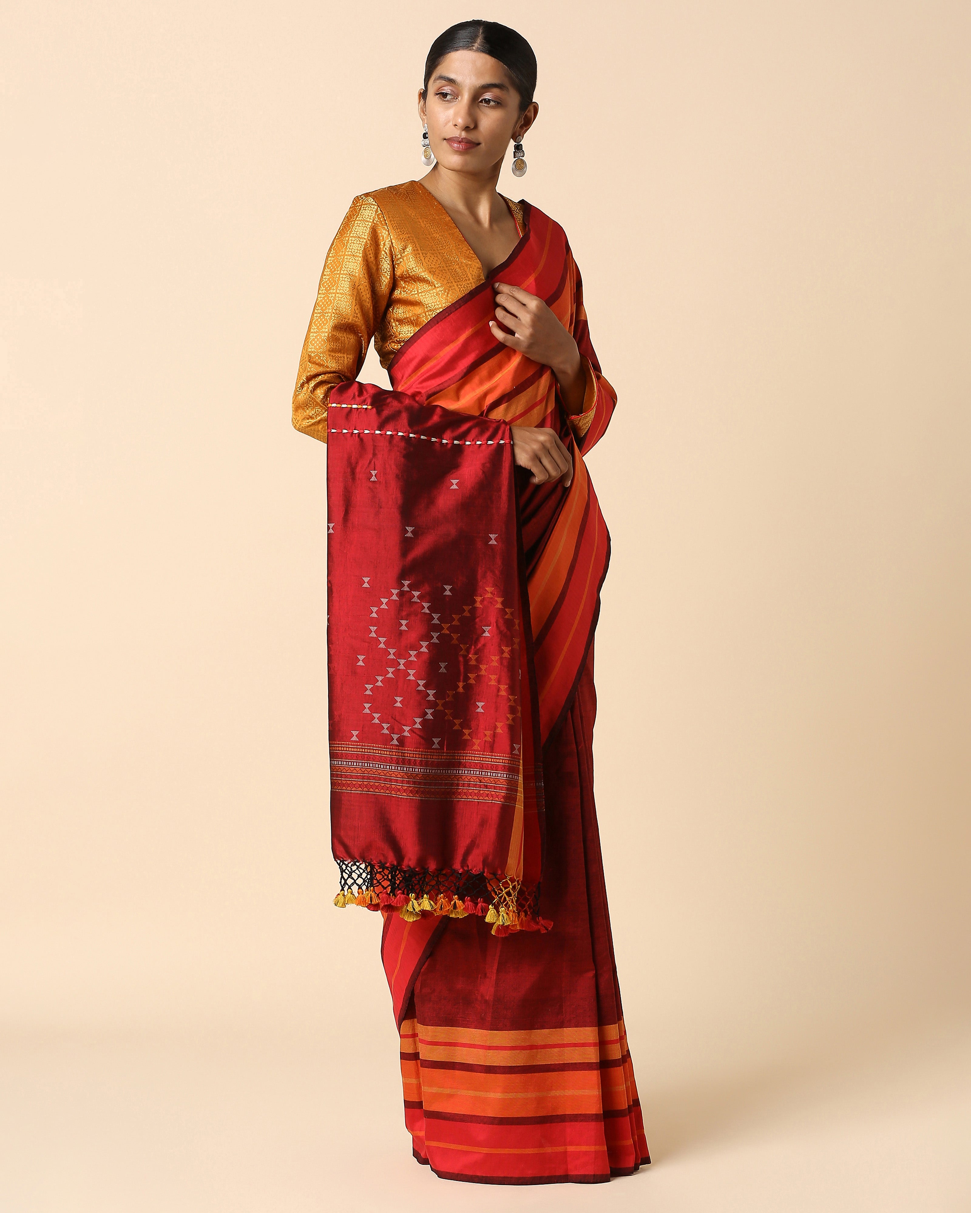 Kalei Bhujodi Extra Weft Cotton Silk Saree