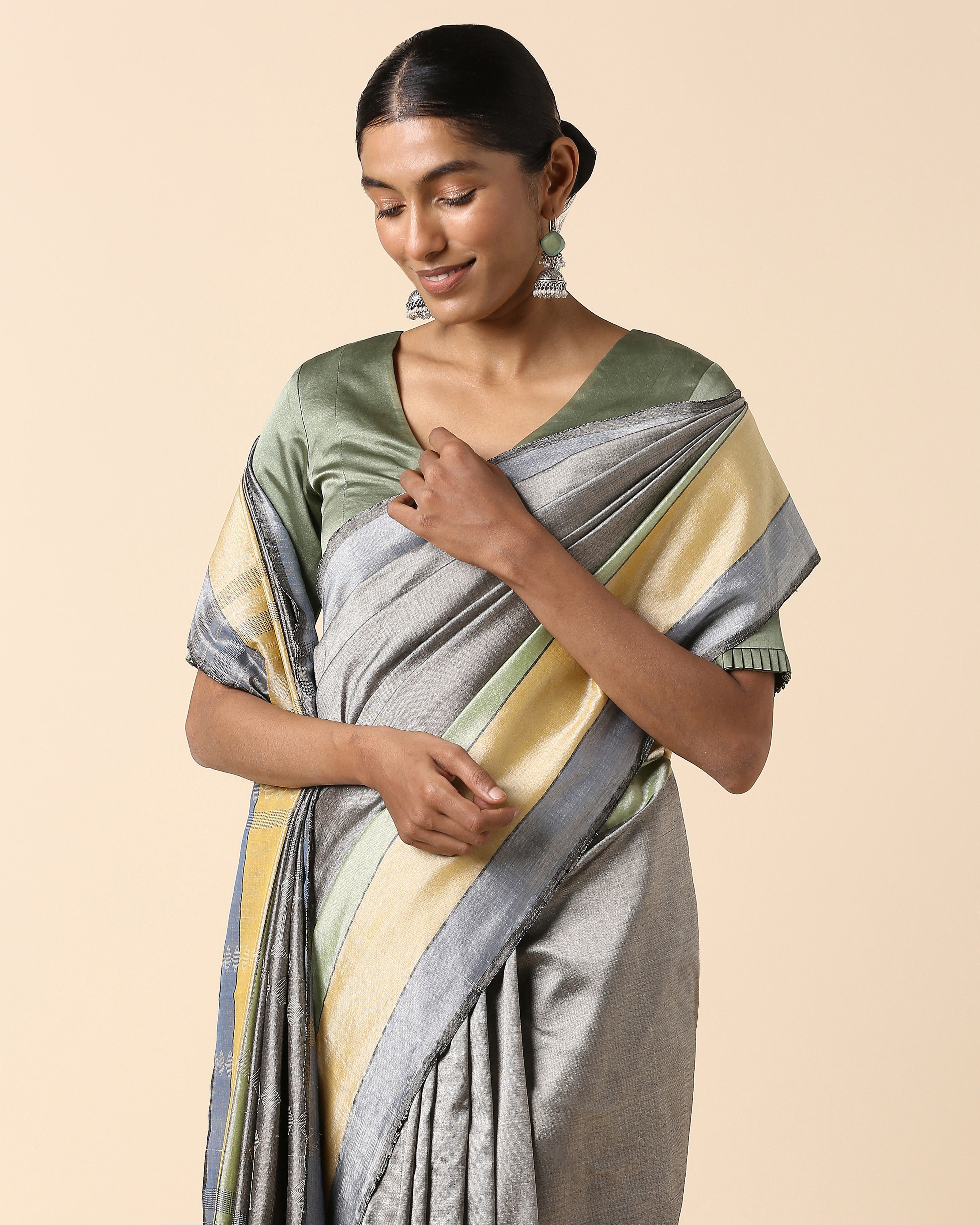 Arbor Bhujodi Extra Weft Cotton Silk Saree