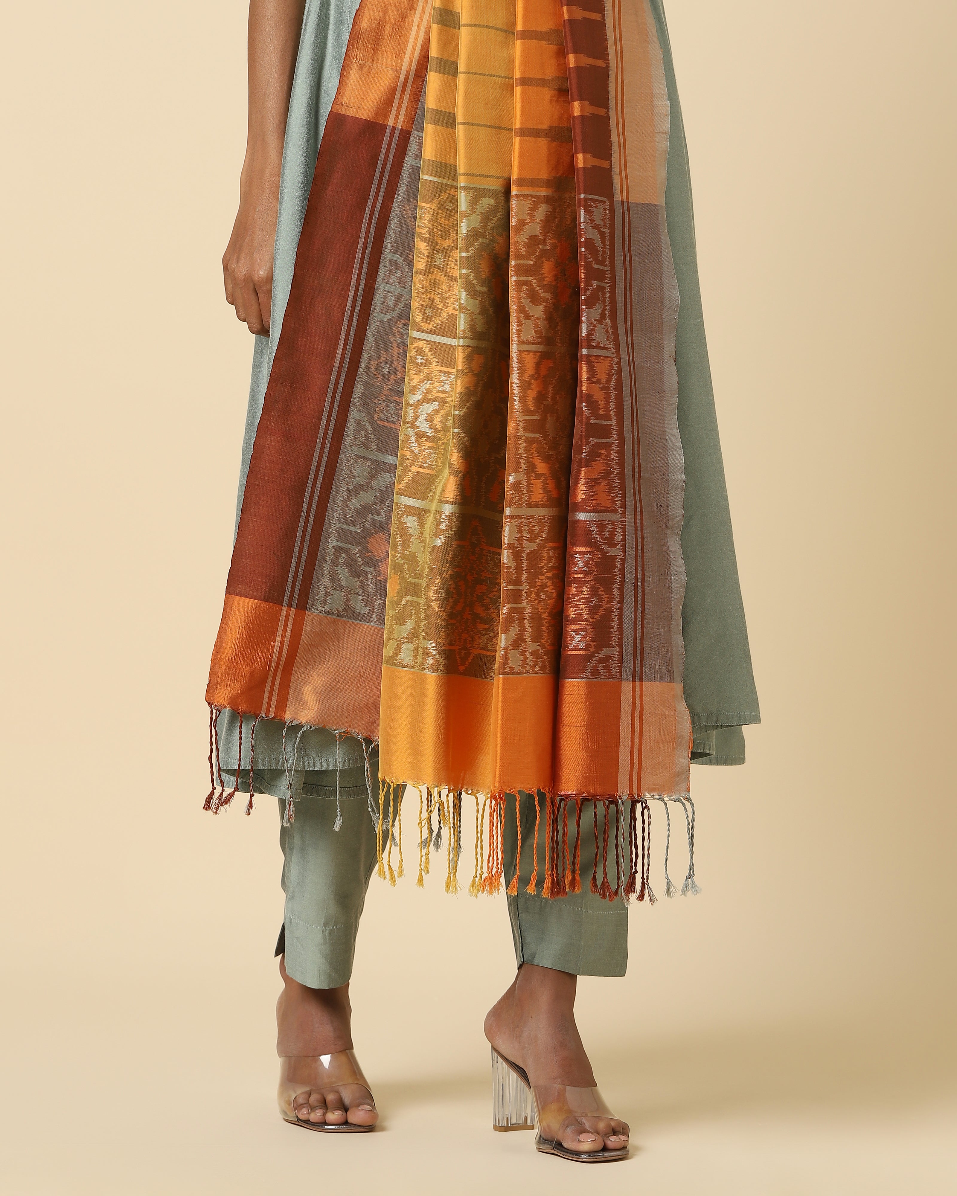 Femi Weft Ikat Silk Dupatta