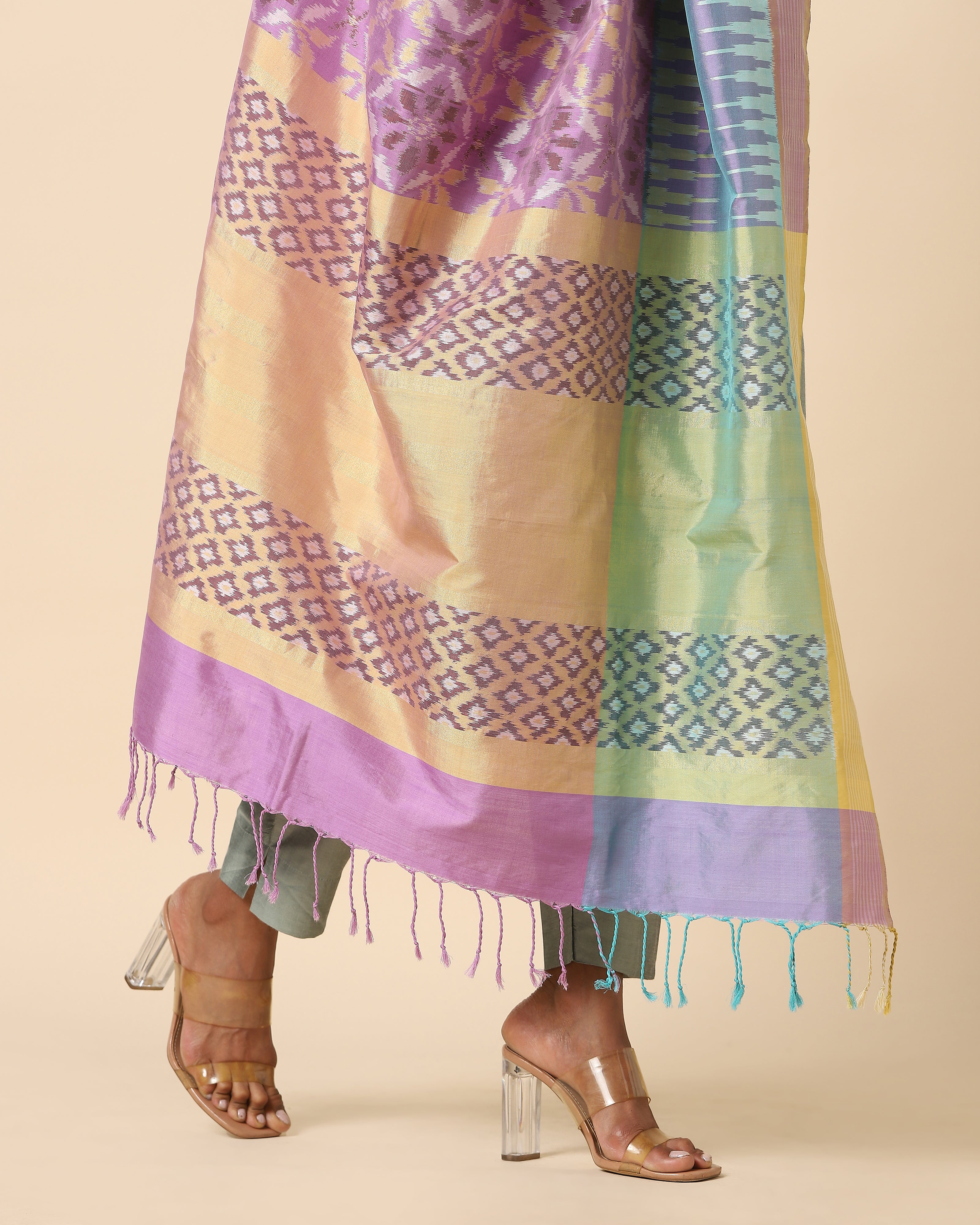 Cairo Weft Ikat Silk Dupatta