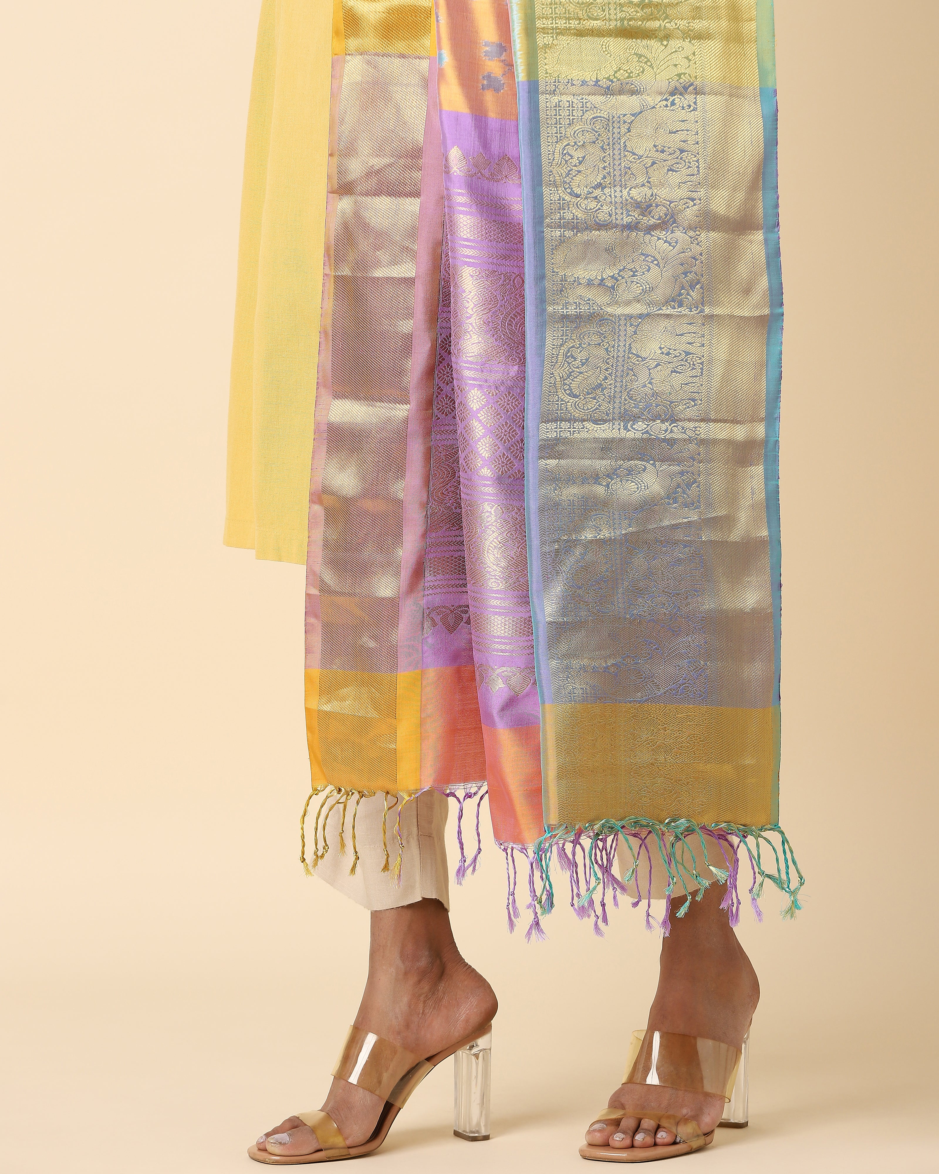 Mirza Weft Ikat Silk Dupatta