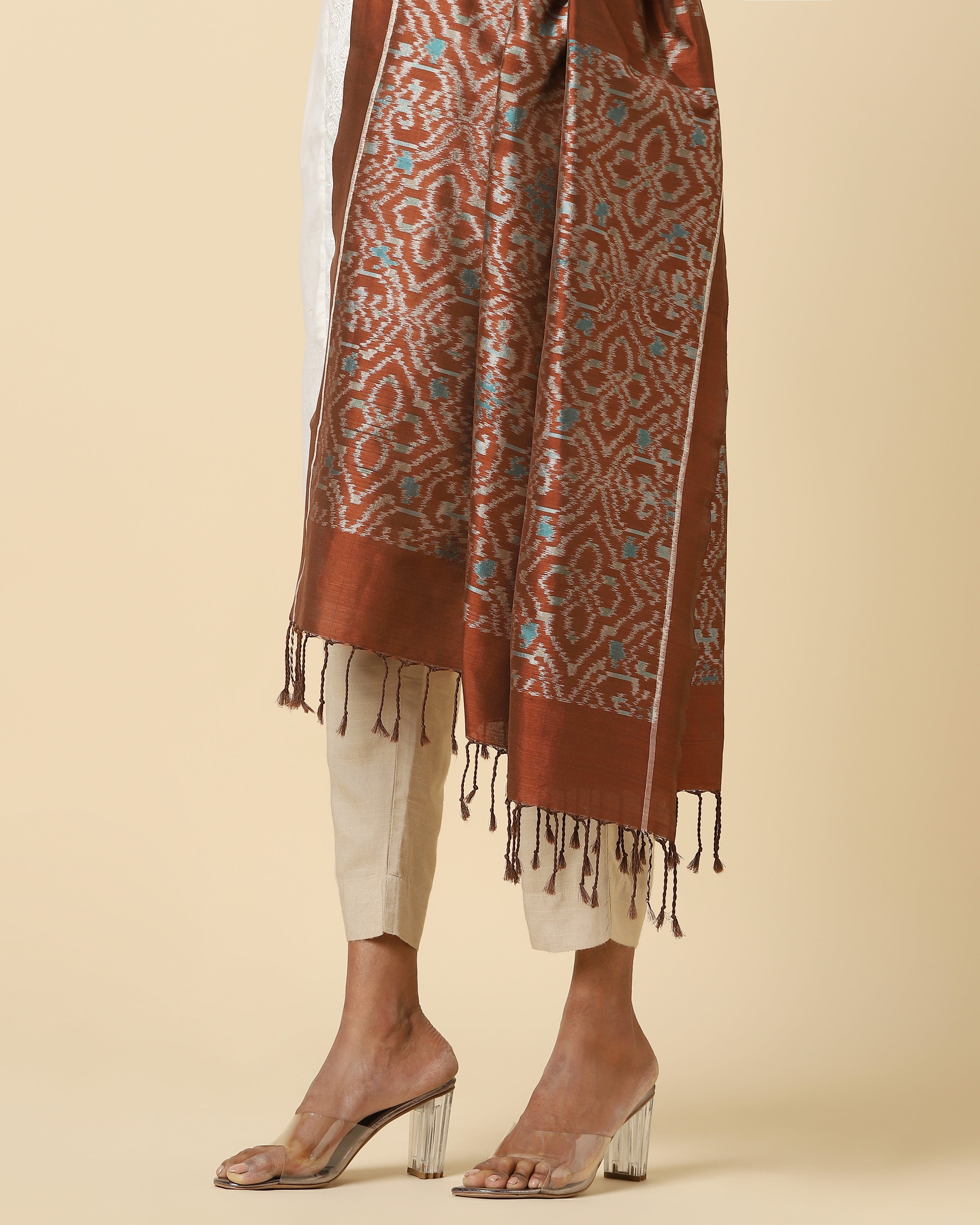 Prapti Weft Ikat Silk Dupatta