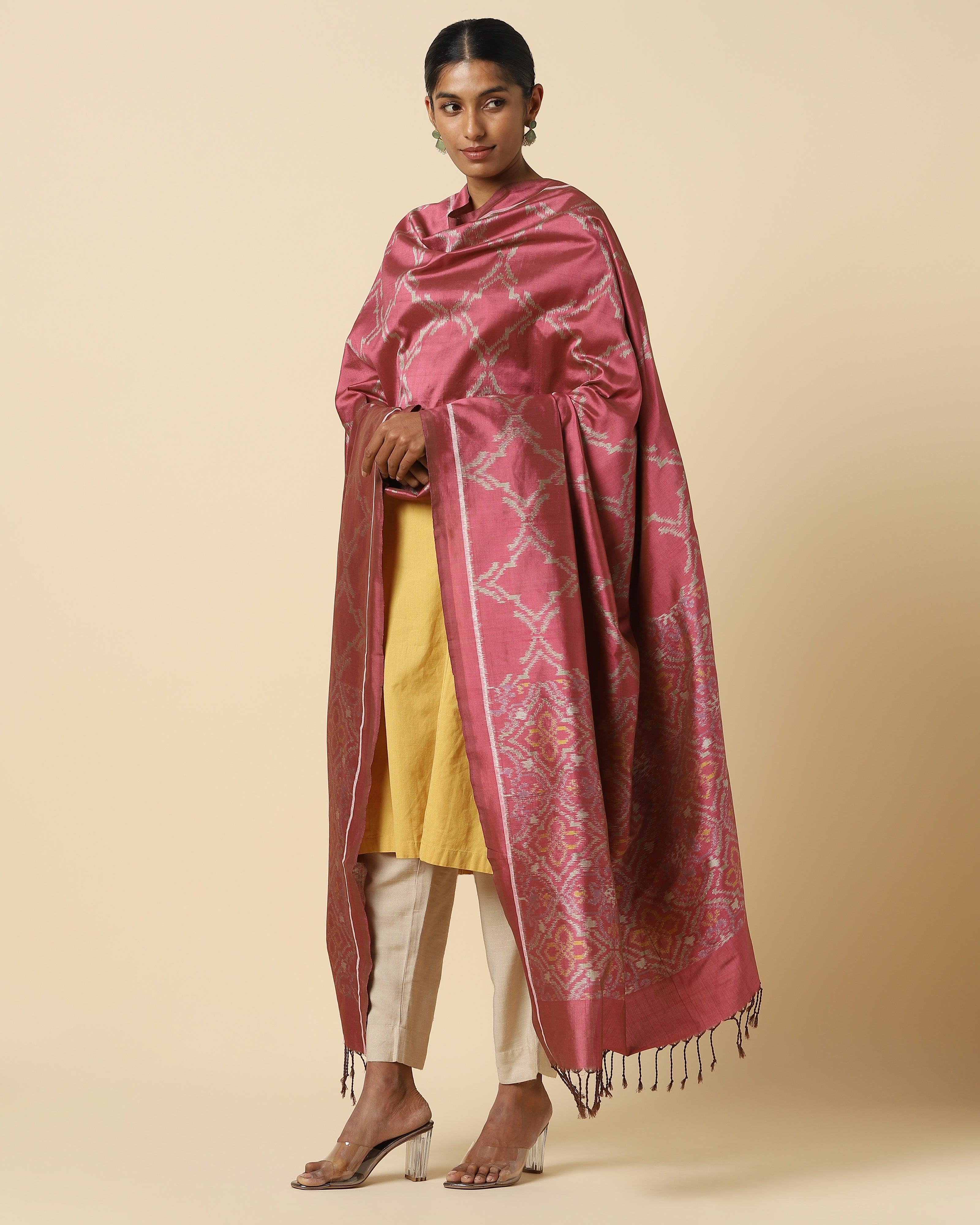 Prapti Weft Ikat Silk Dupatta