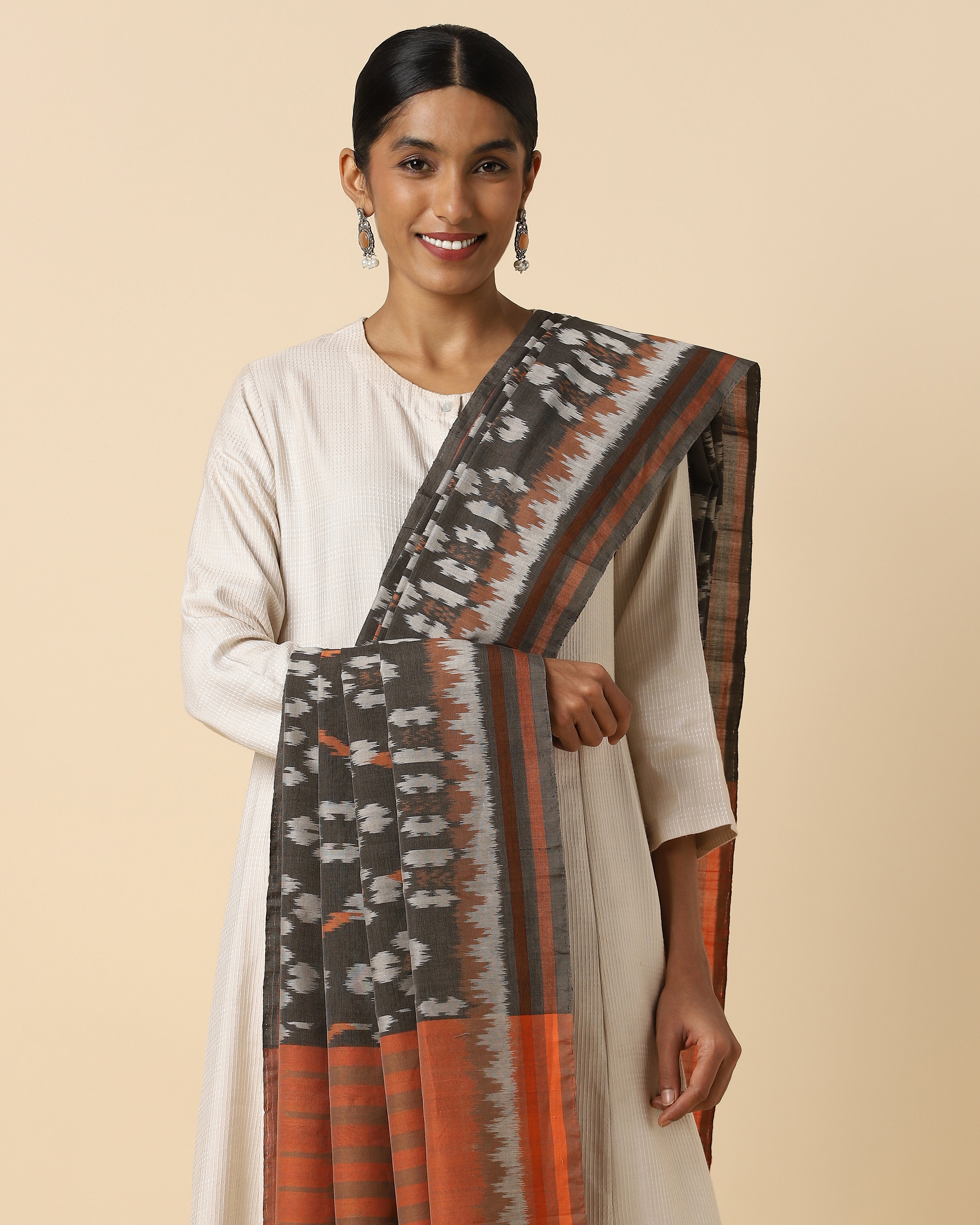 Nairama Weft Ikat Cotton Dupatta