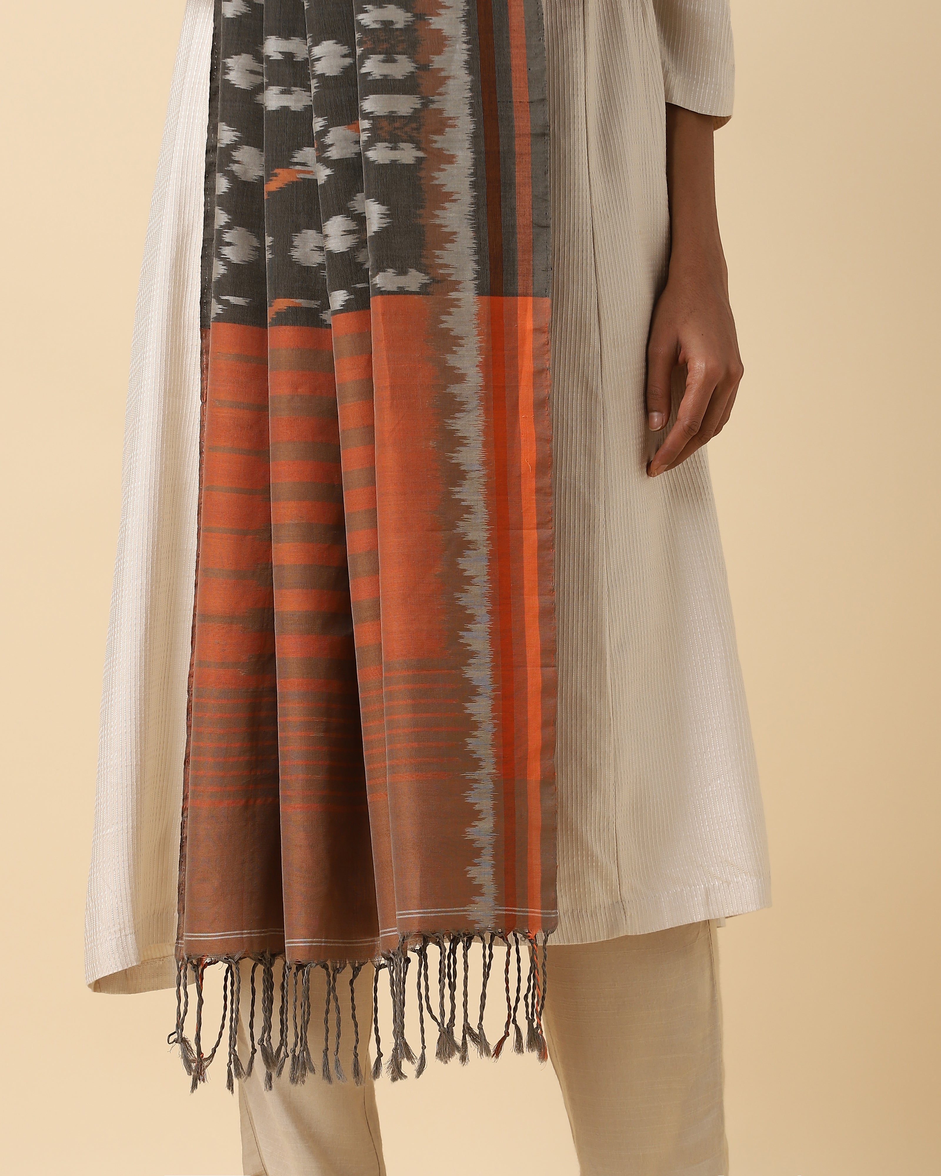 Nairama Weft Ikat Cotton Dupatta