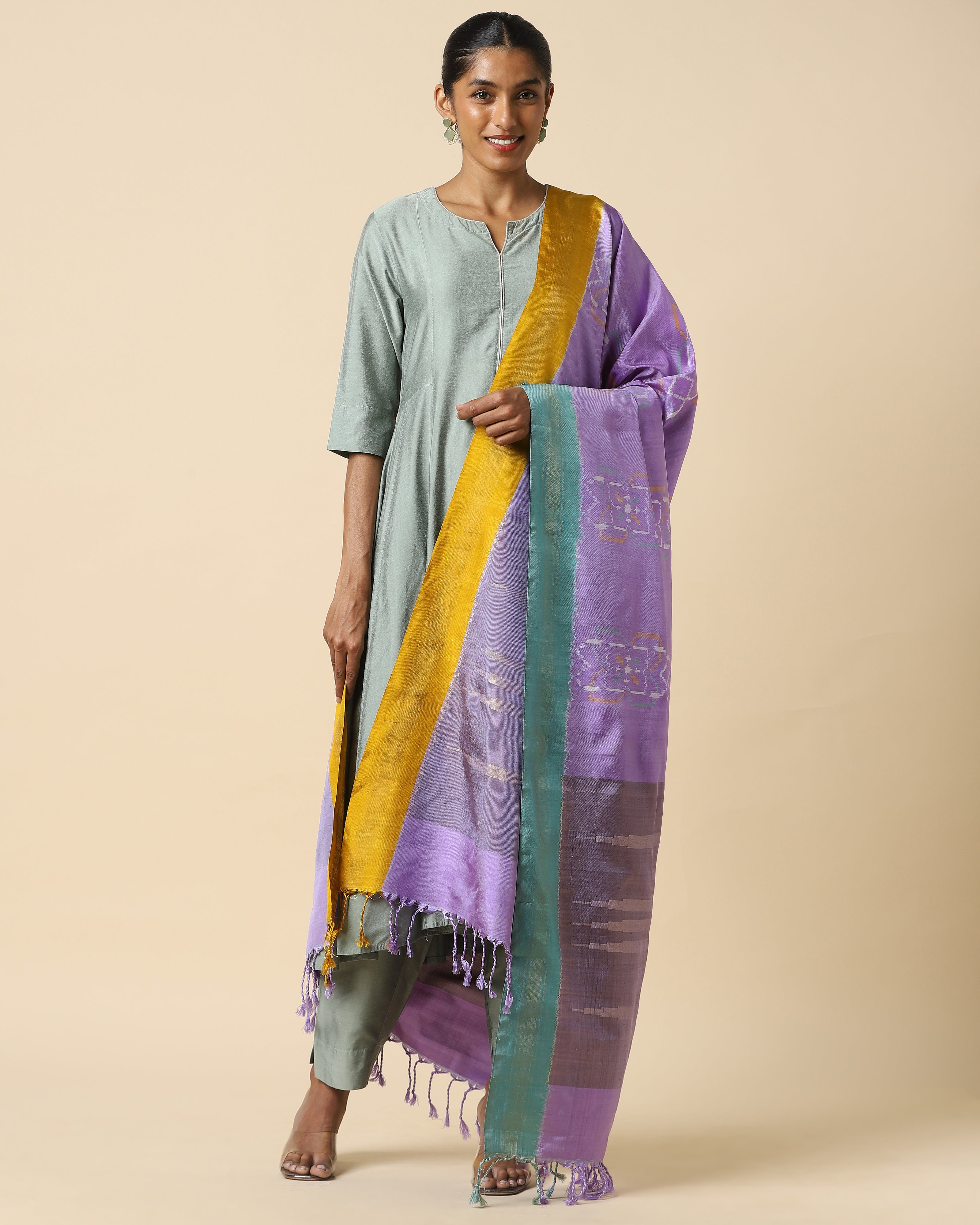 Antheia Weft Ikat Silk Dupatta