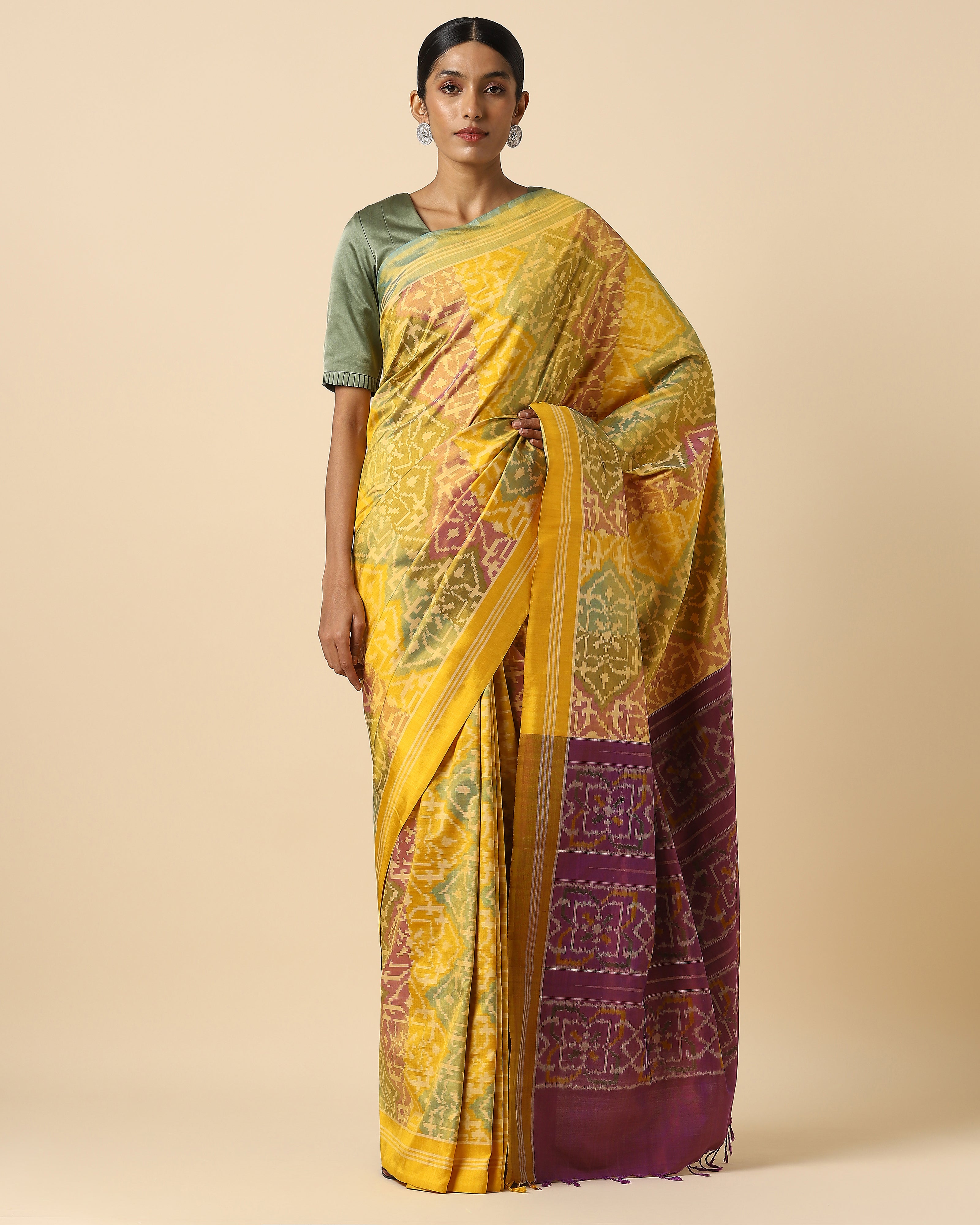 Shani Warp Ikat Silk Saree