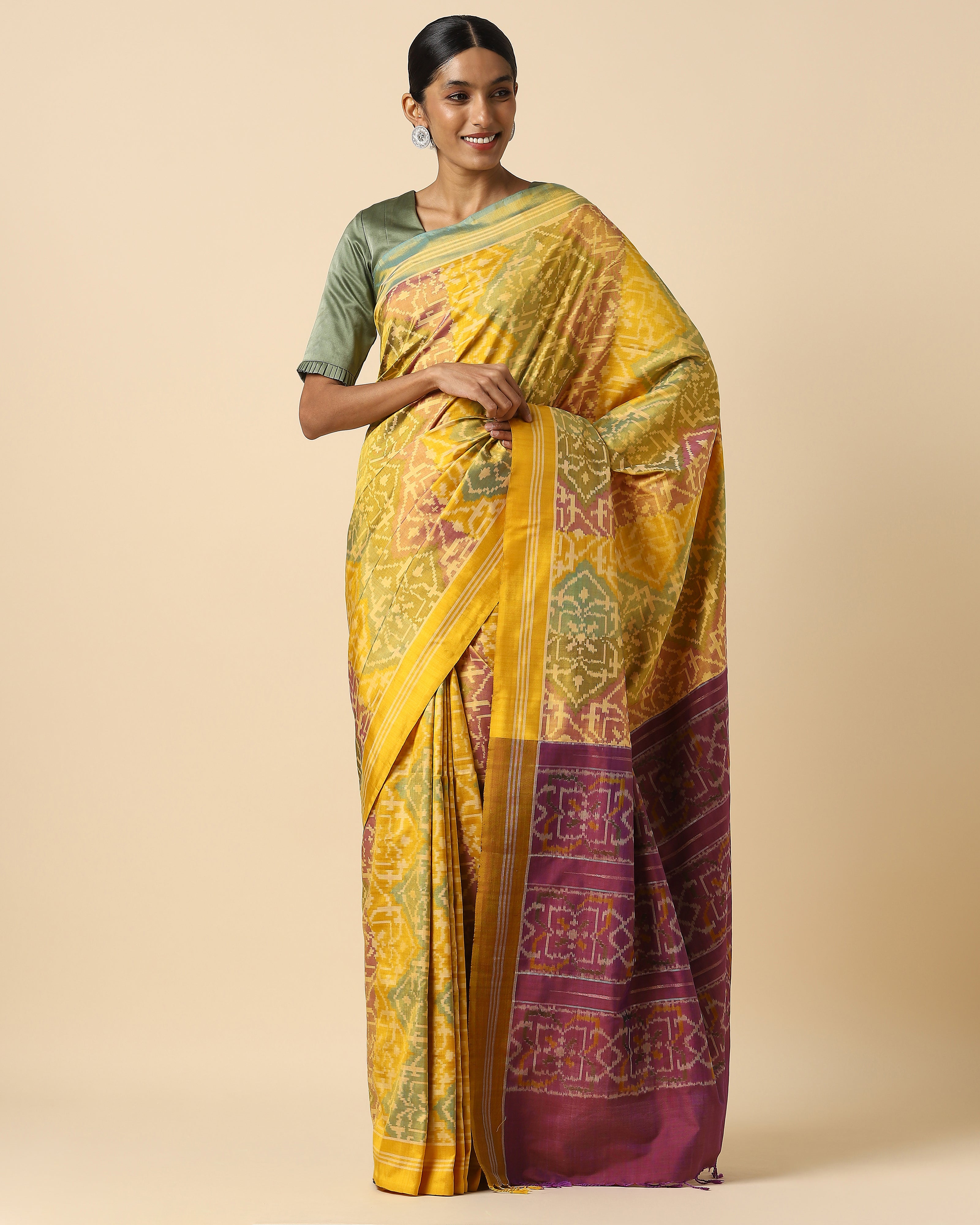 Shani Warp Ikat Silk Saree