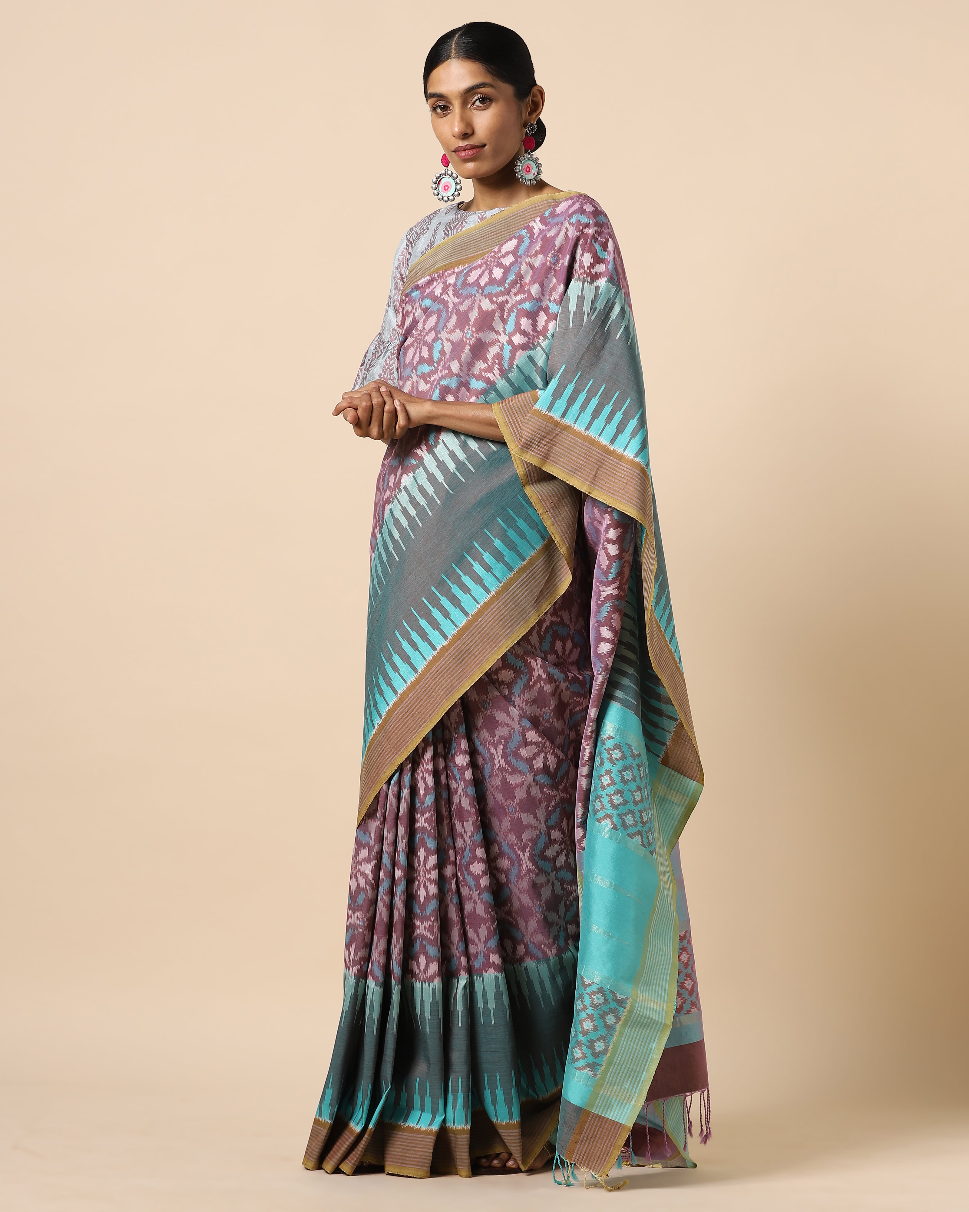 Cairo Weft Ikat Silk Saree