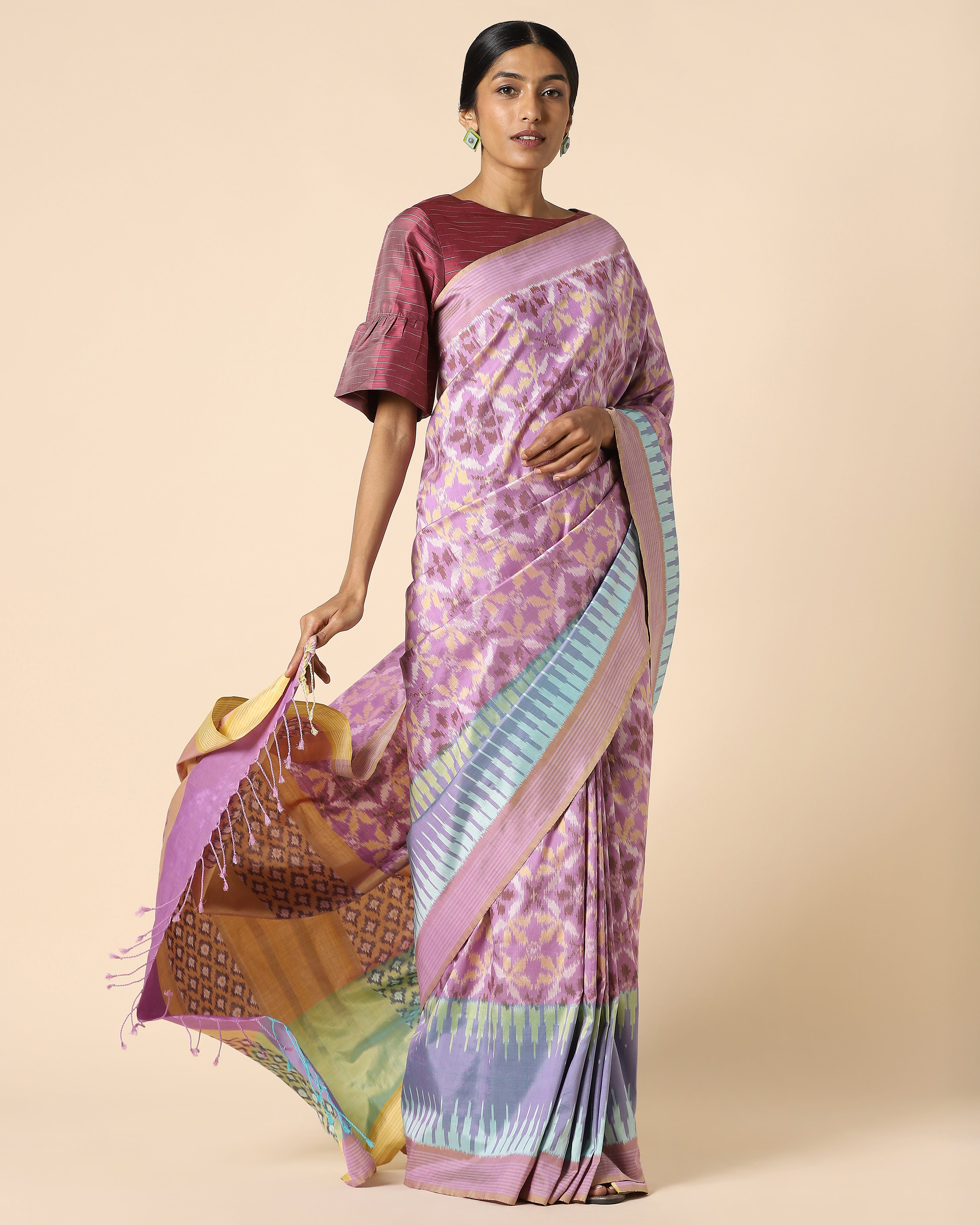 Cairo Weft Ikat Silk Saree