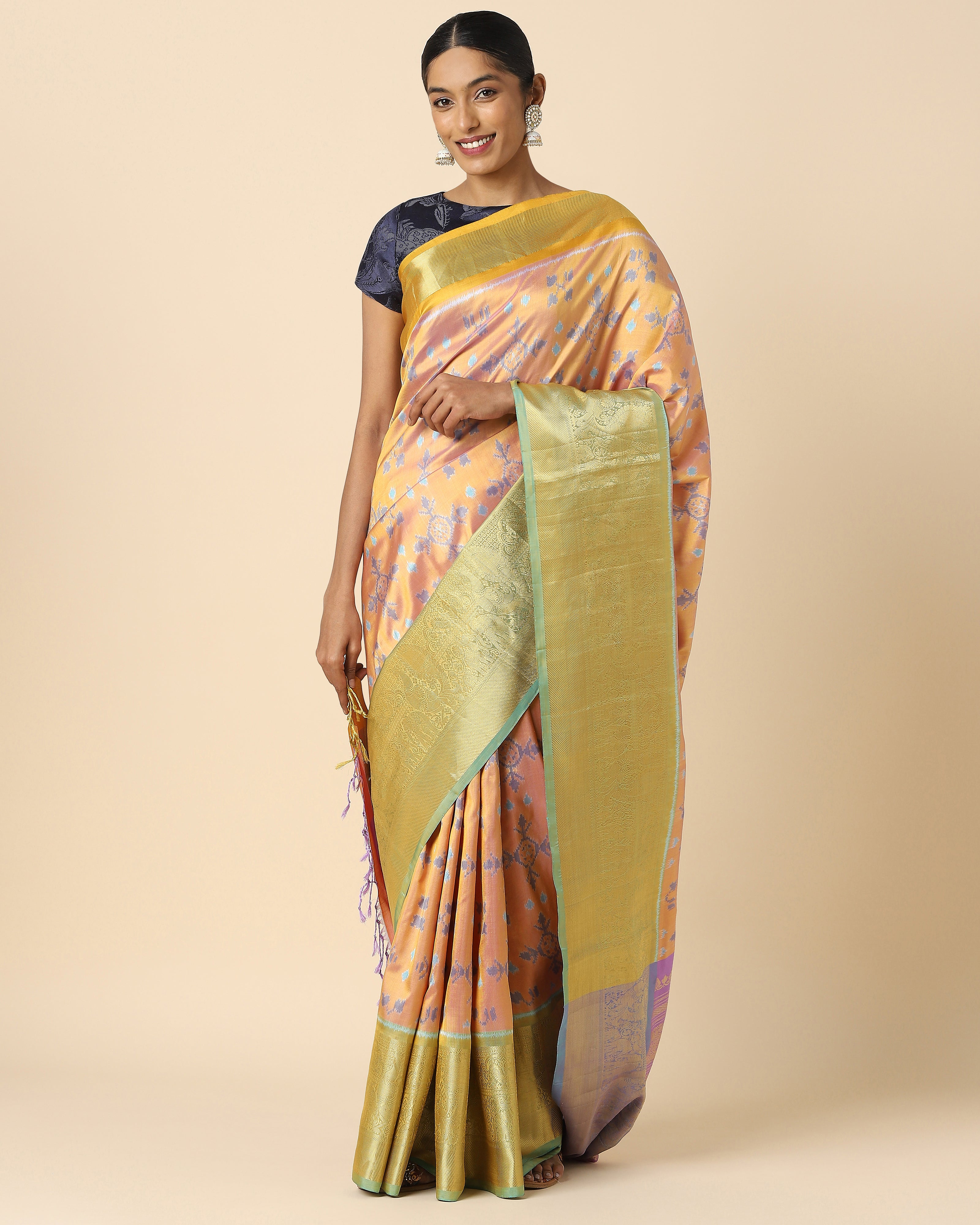 Mirza Weft Ikat Silk Saree