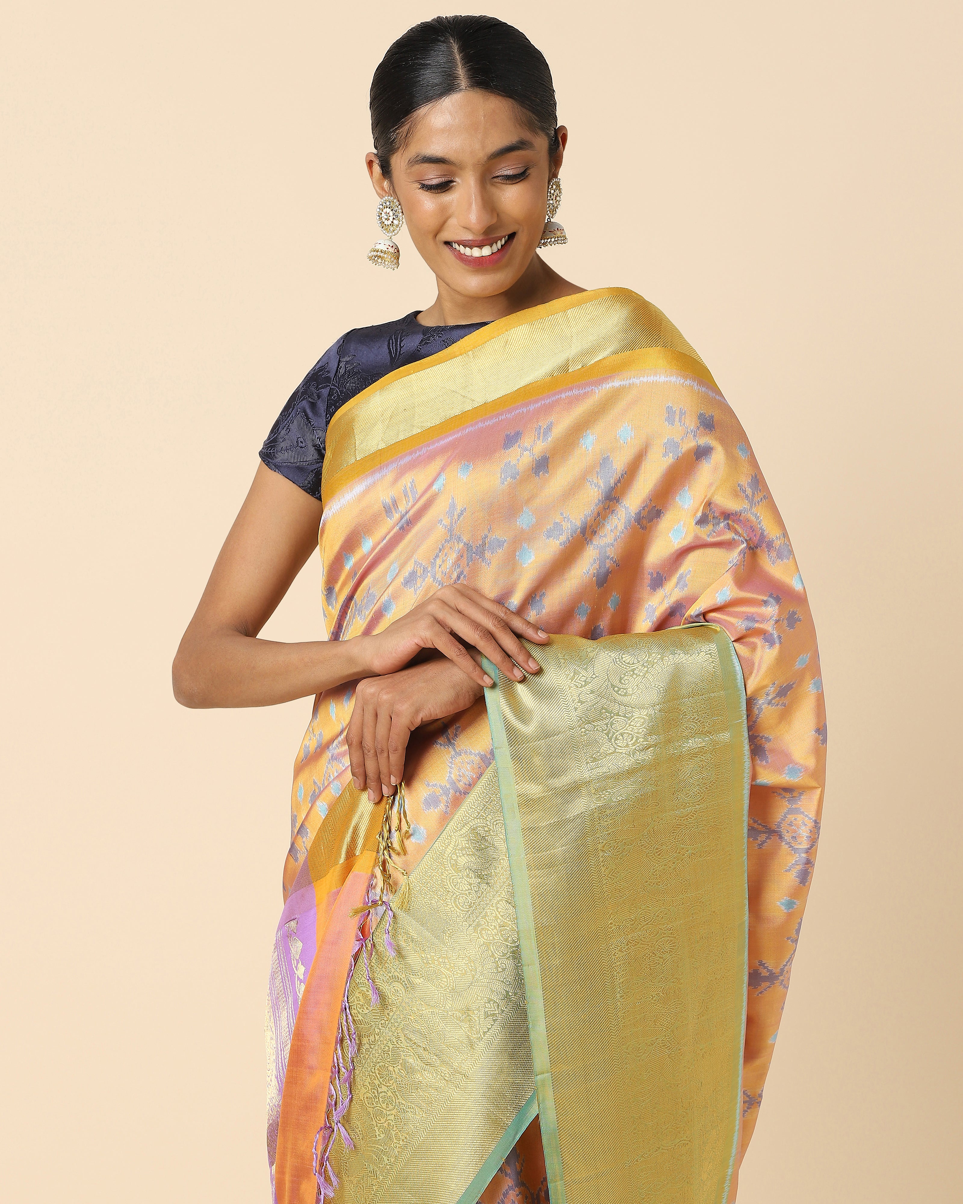 Mirza Weft Ikat Silk Saree