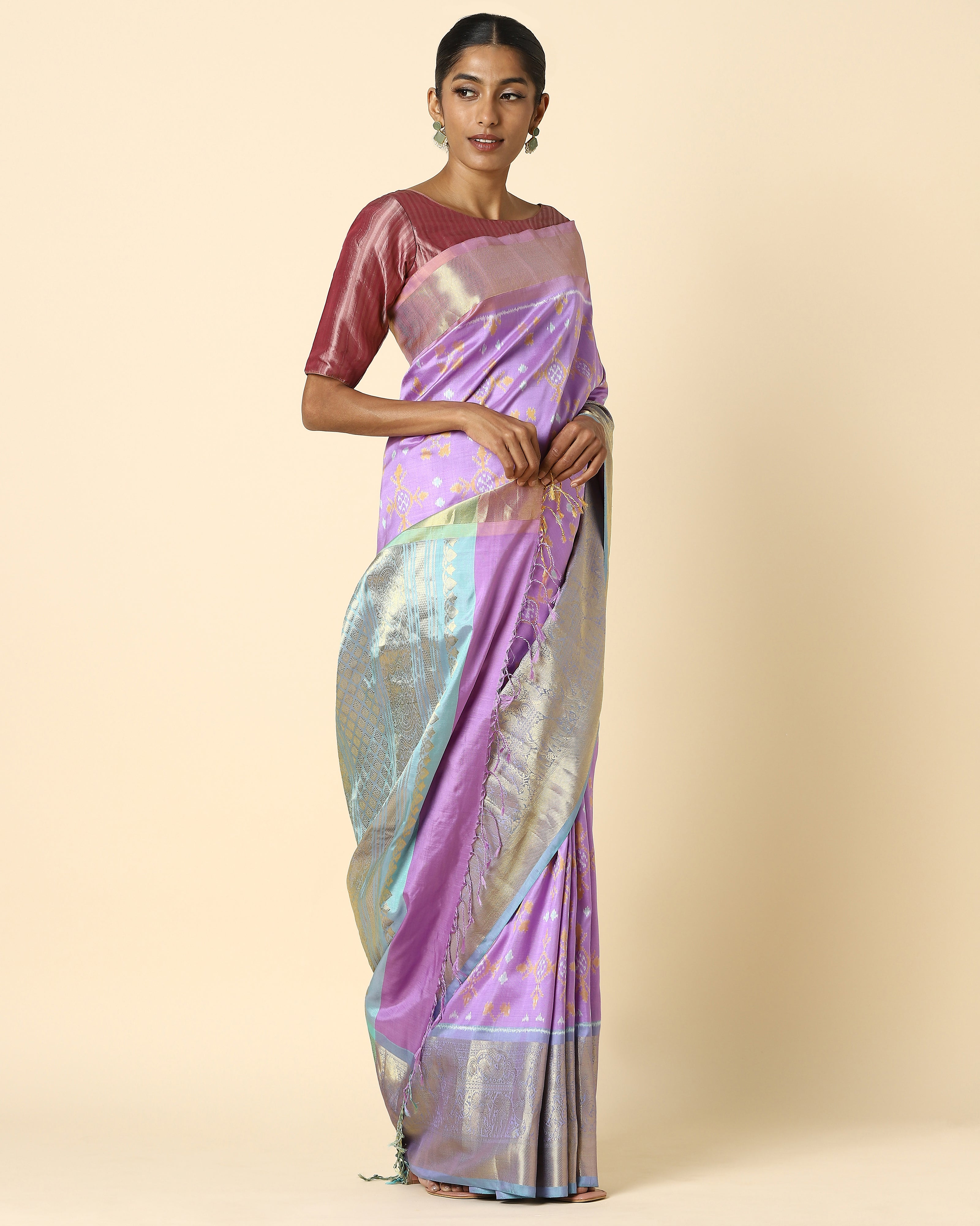 Mirza Weft Ikat Silk Saree