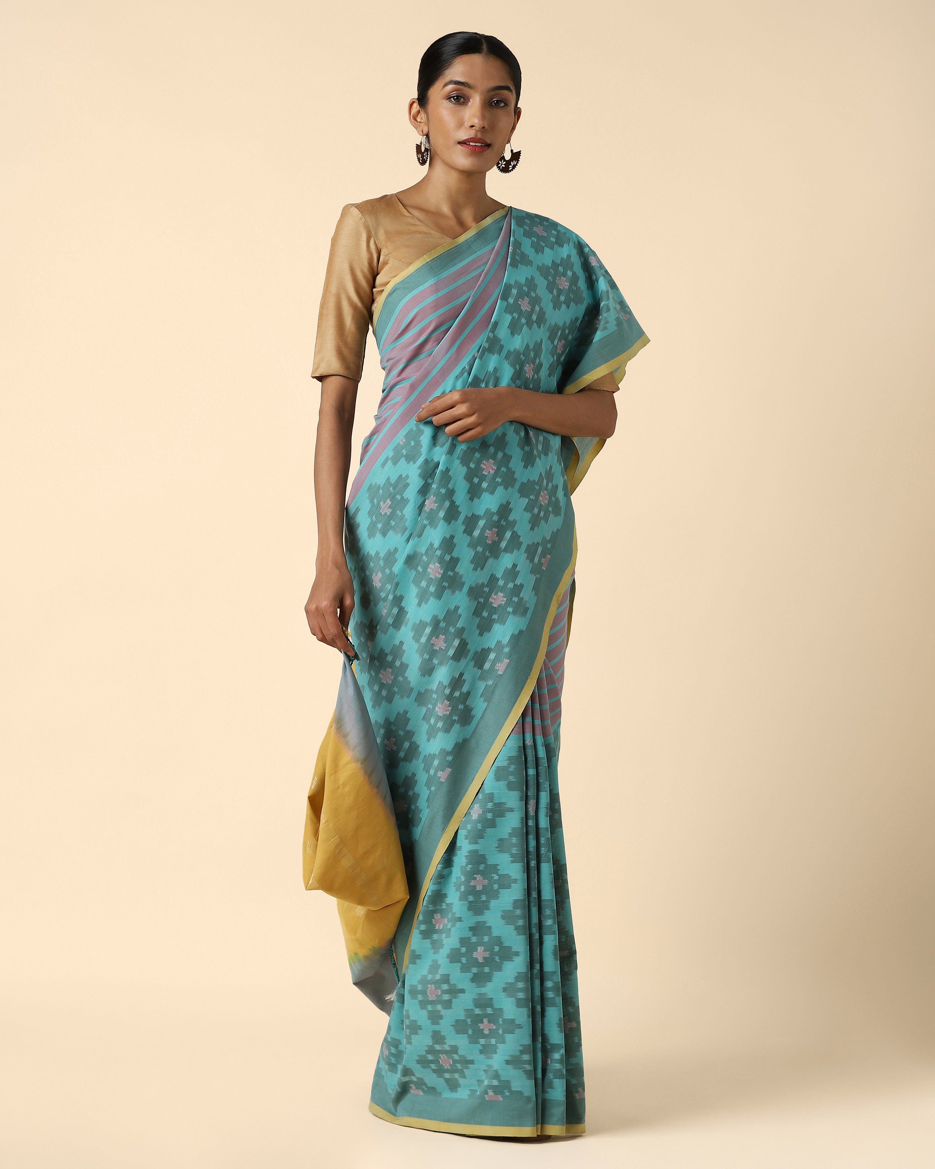 Paromita Weft Ikat Cotton Saree