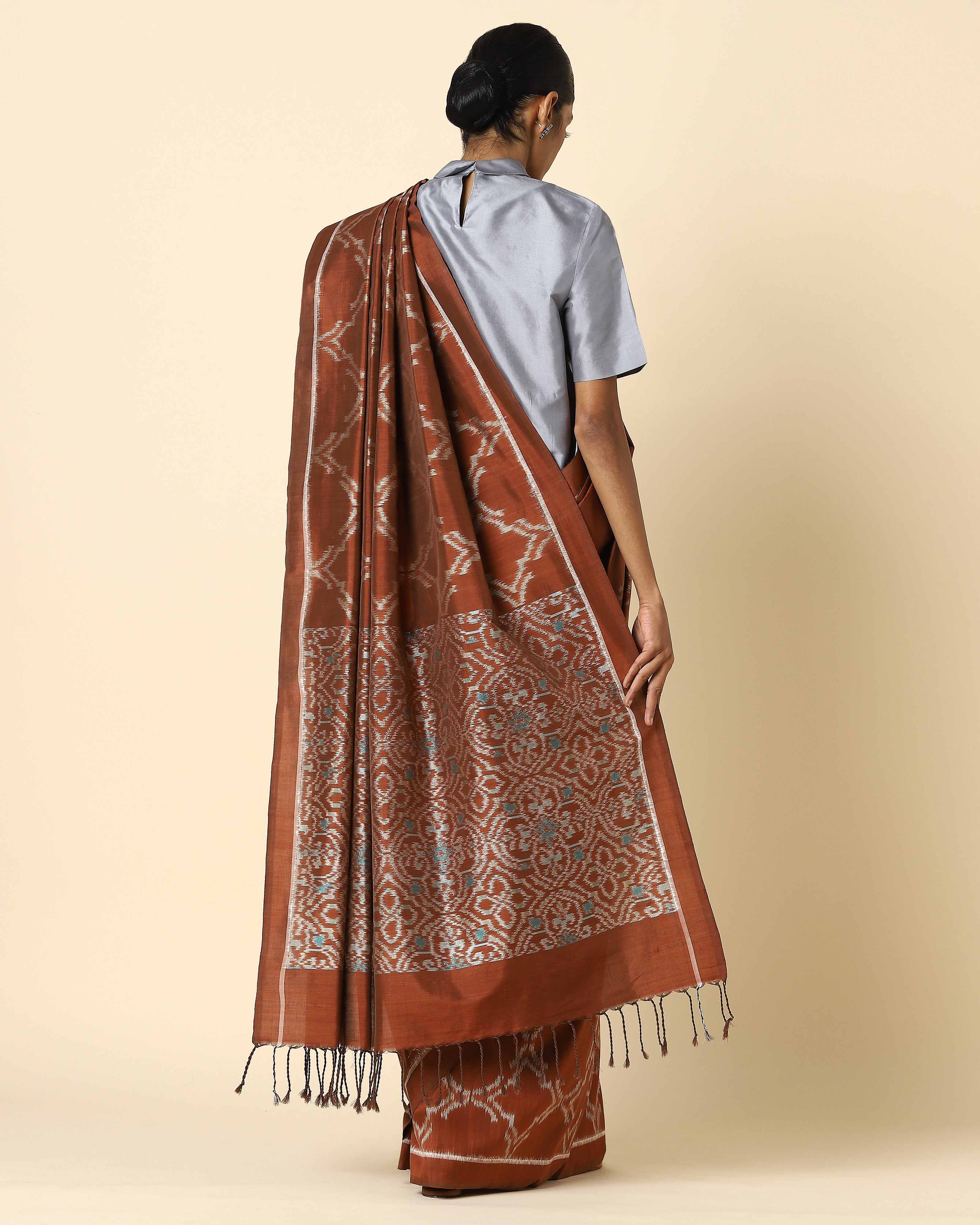 Prapti Pochampally Weft Ikat Silk Saree