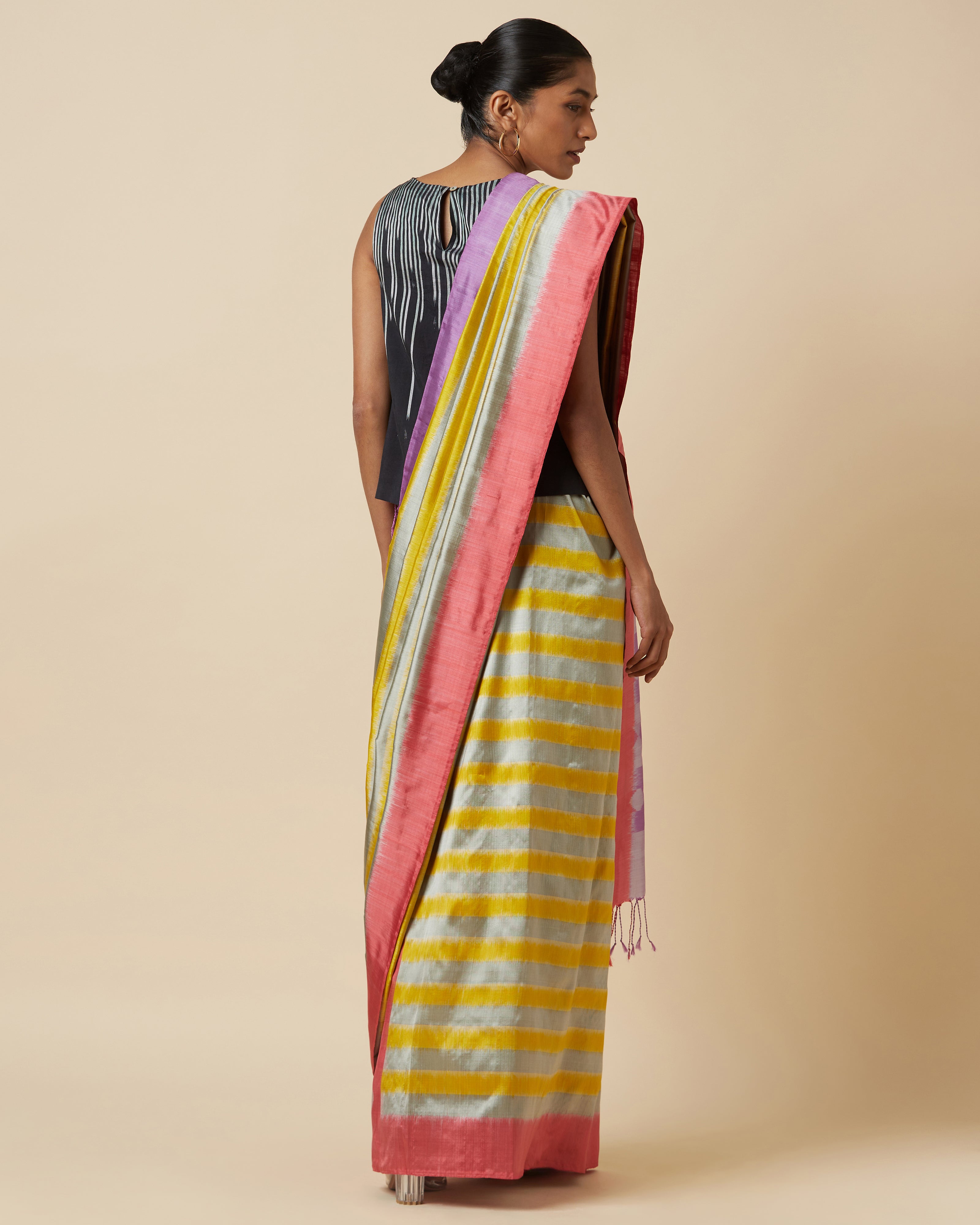 Dhriti Pochampally Weft Ikat Silk Saree