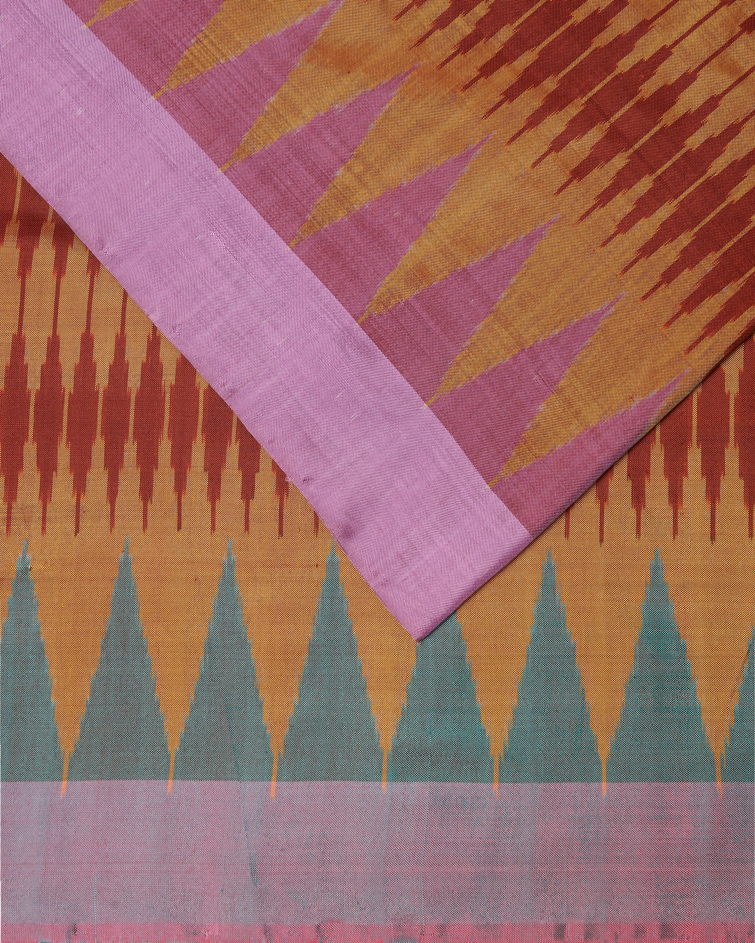 Aabirah Pochampally Weft Ikat Silk Saree