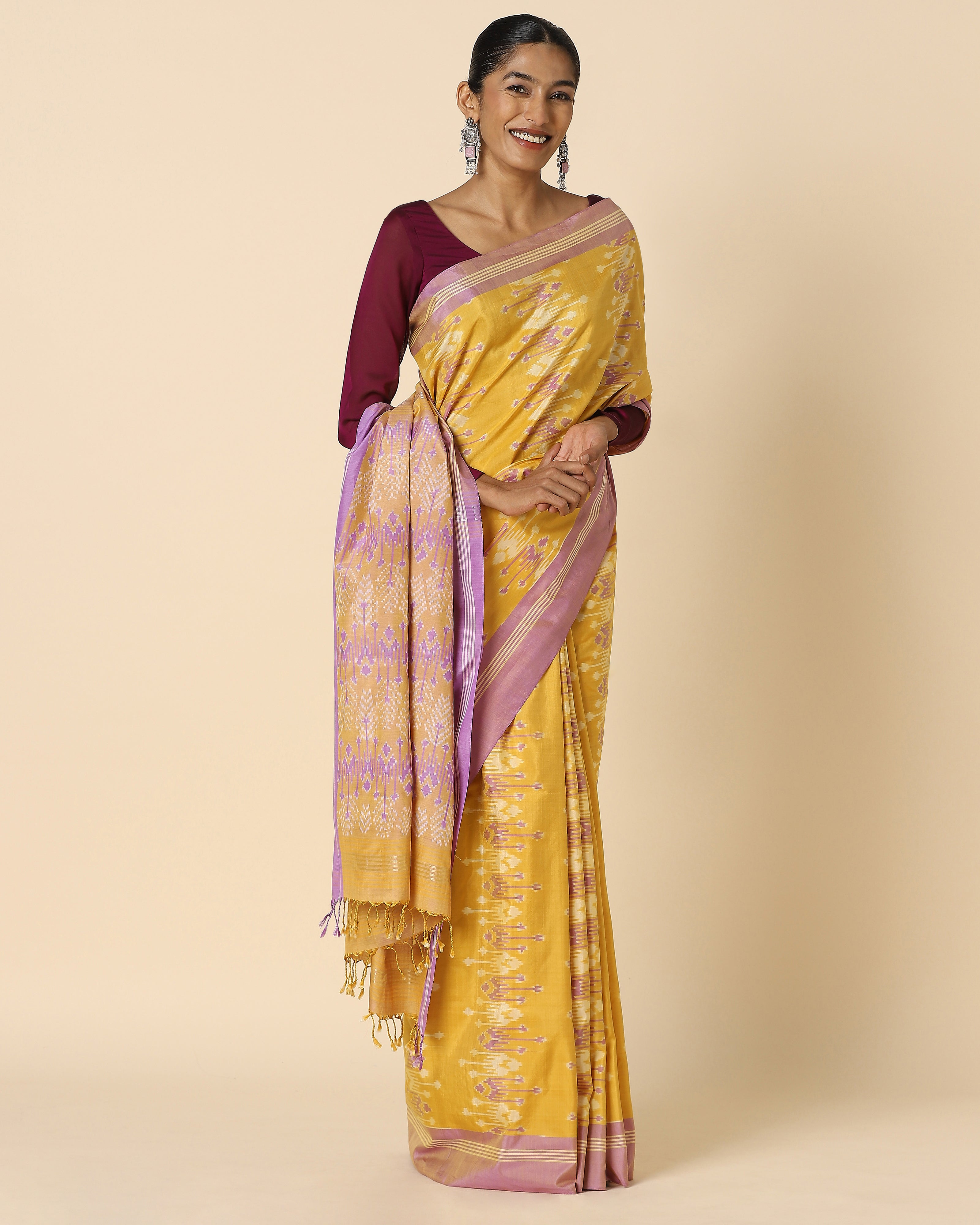 Naisha Warp Ikat Silk Cotton Saree