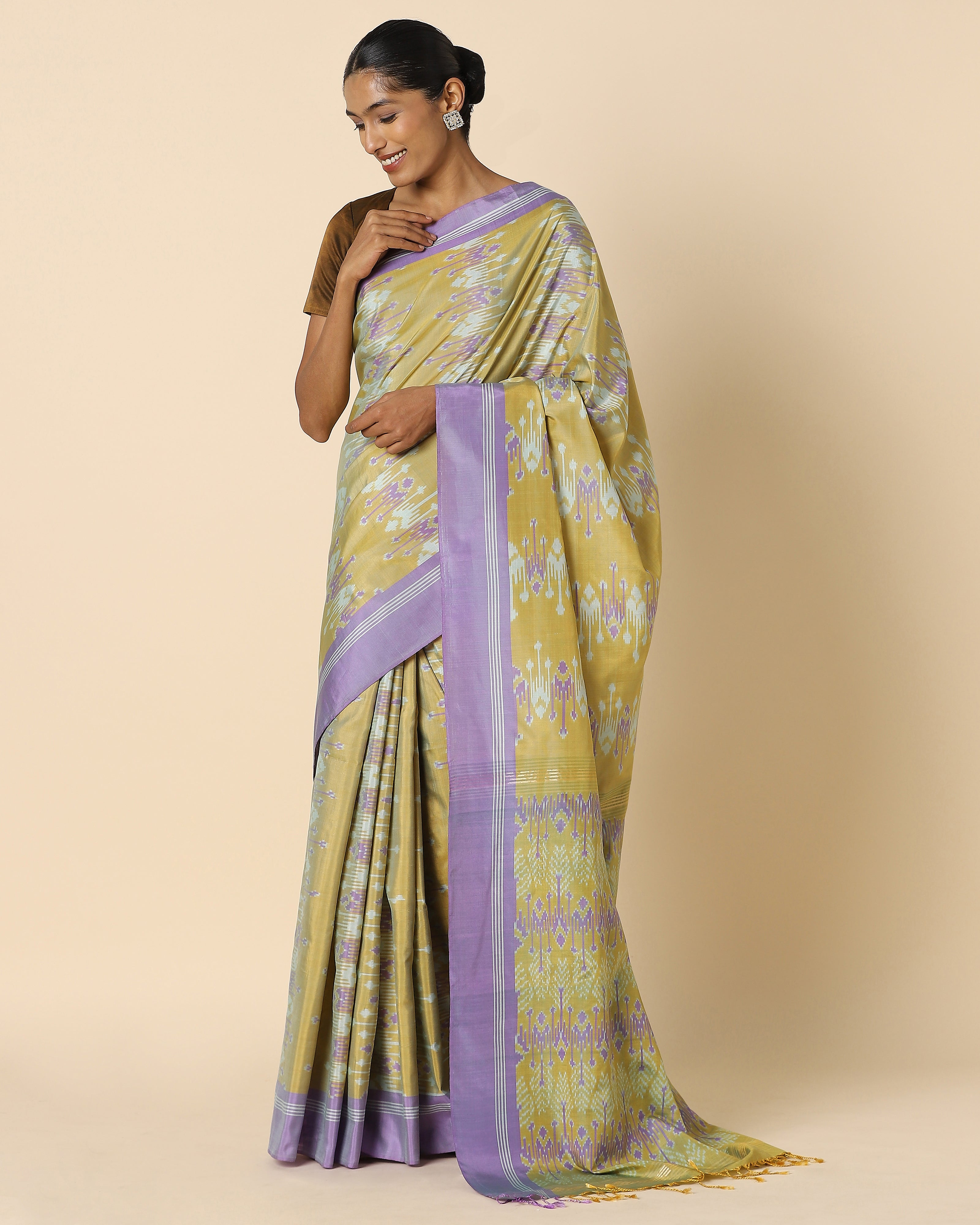 Naisha Warp Ikat Silk Cotton Saree