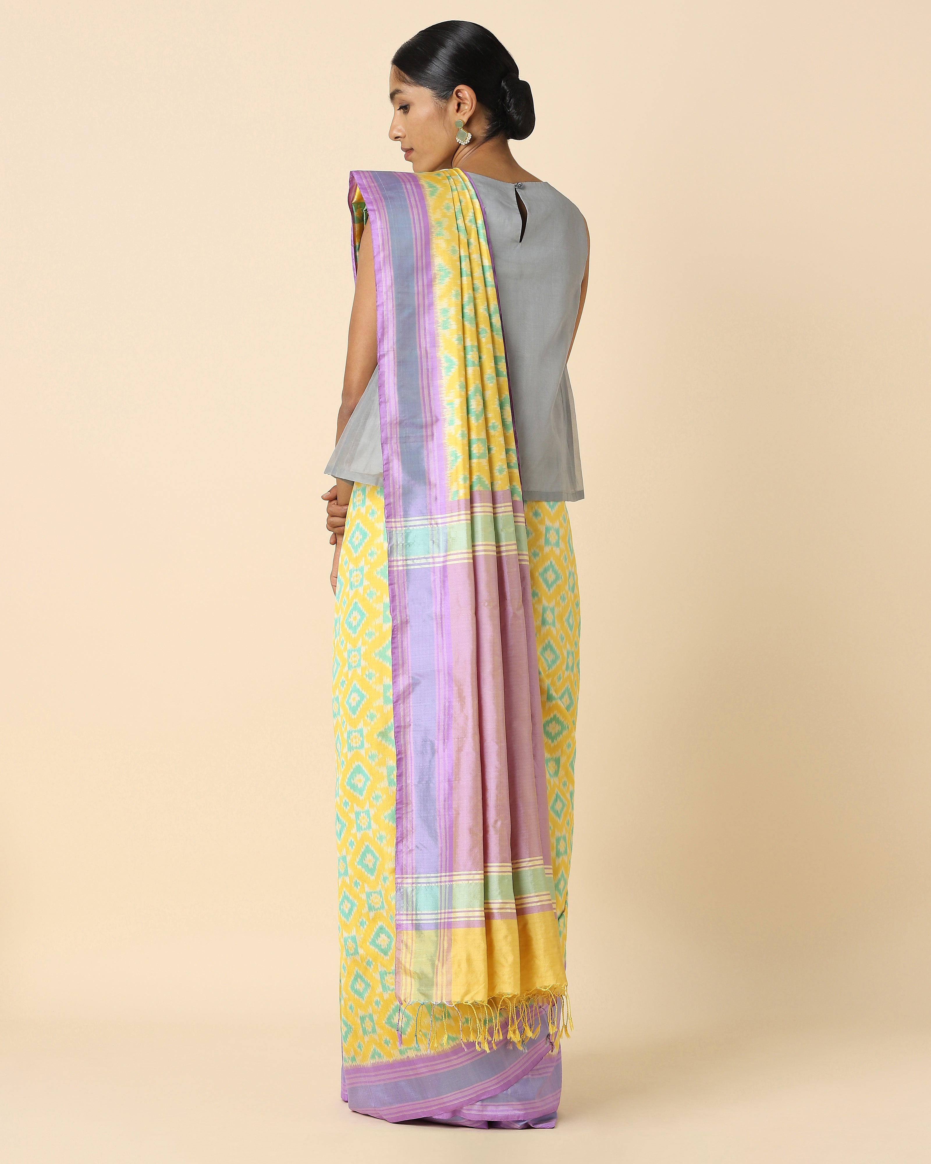 Prabha Pochampally Weft Ikat Silk Saree