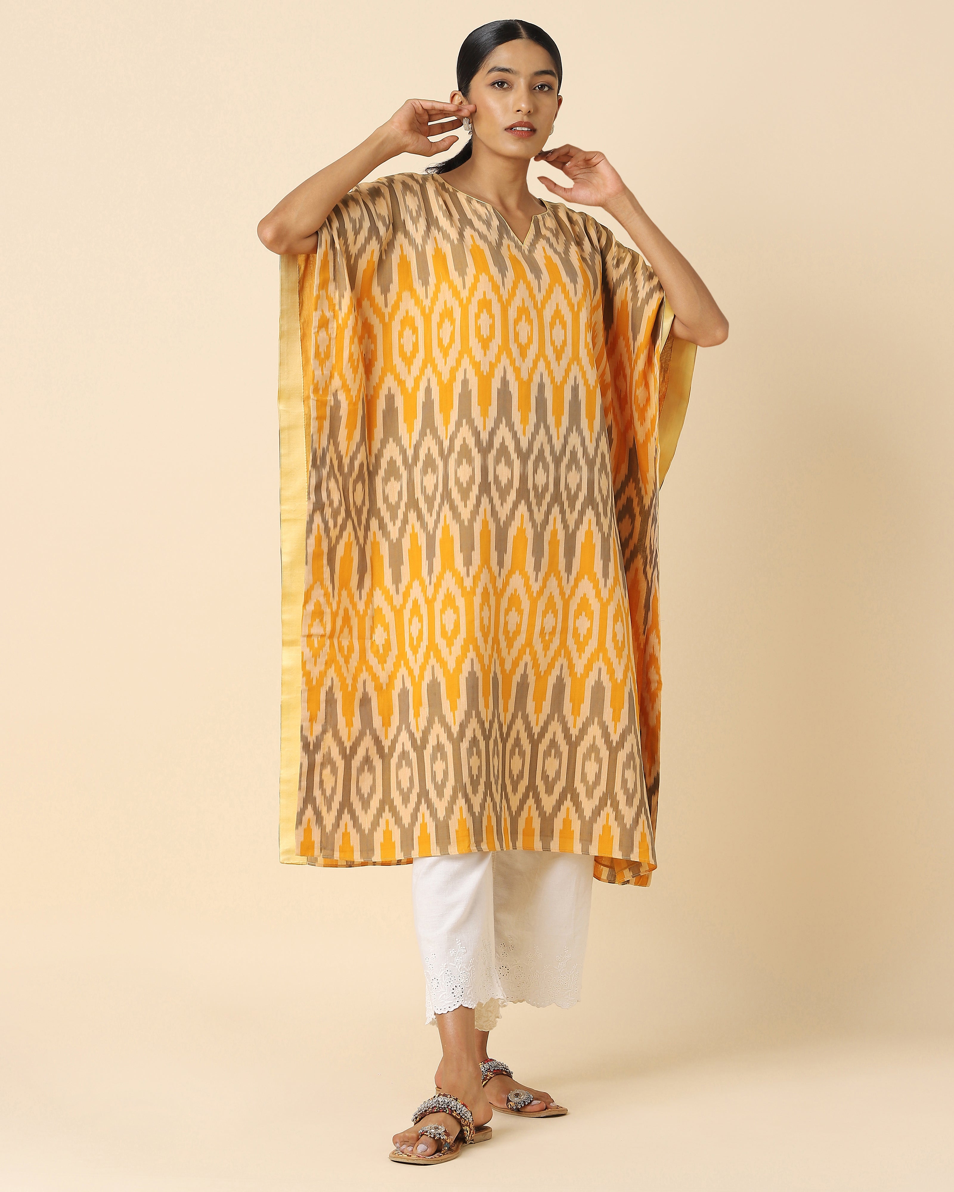 Nilaya Pochampally Warp Ikat Cotton Women's Kaftan