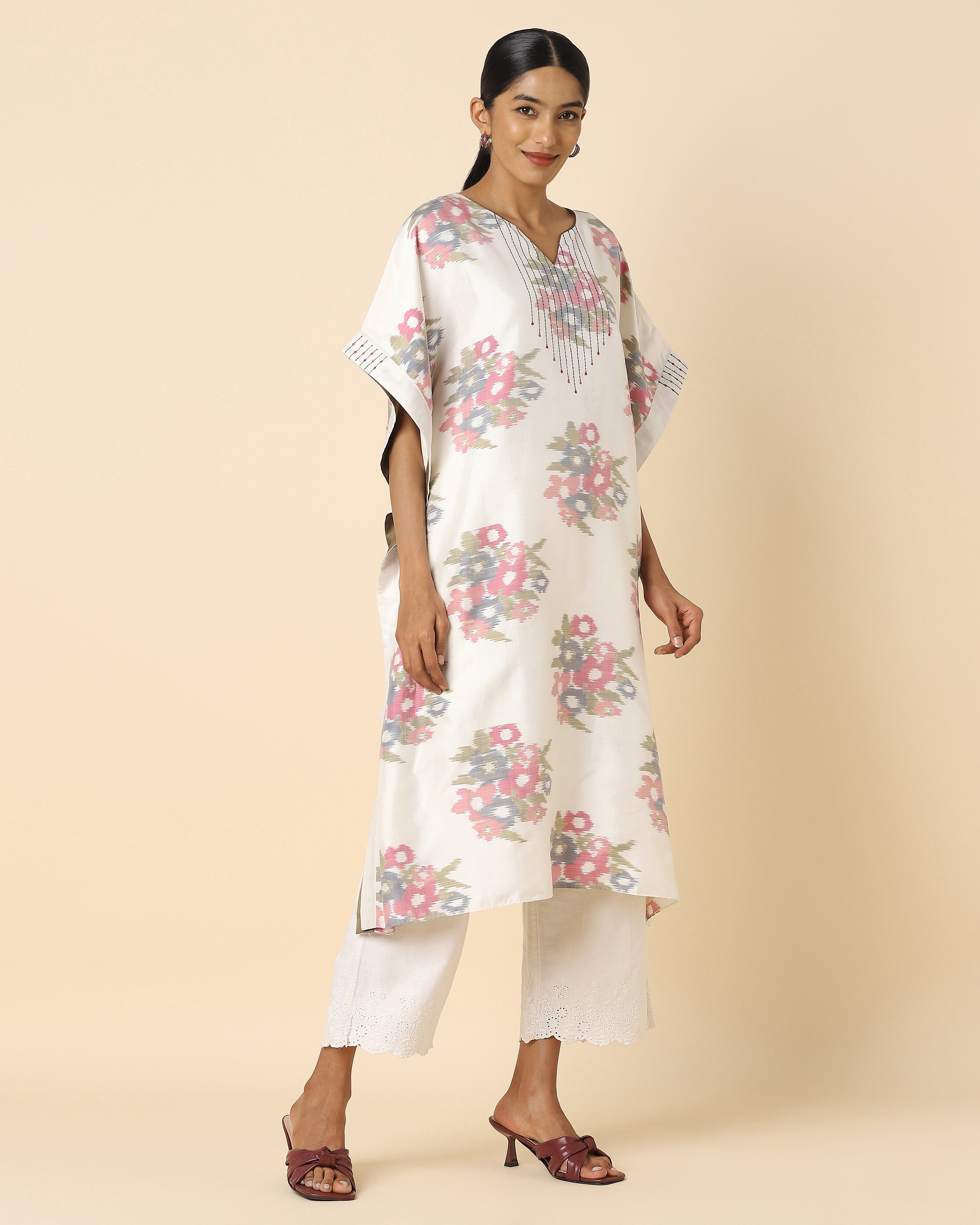 Nilaya Pochampally Weft Ikat Silk Women's Kaftan