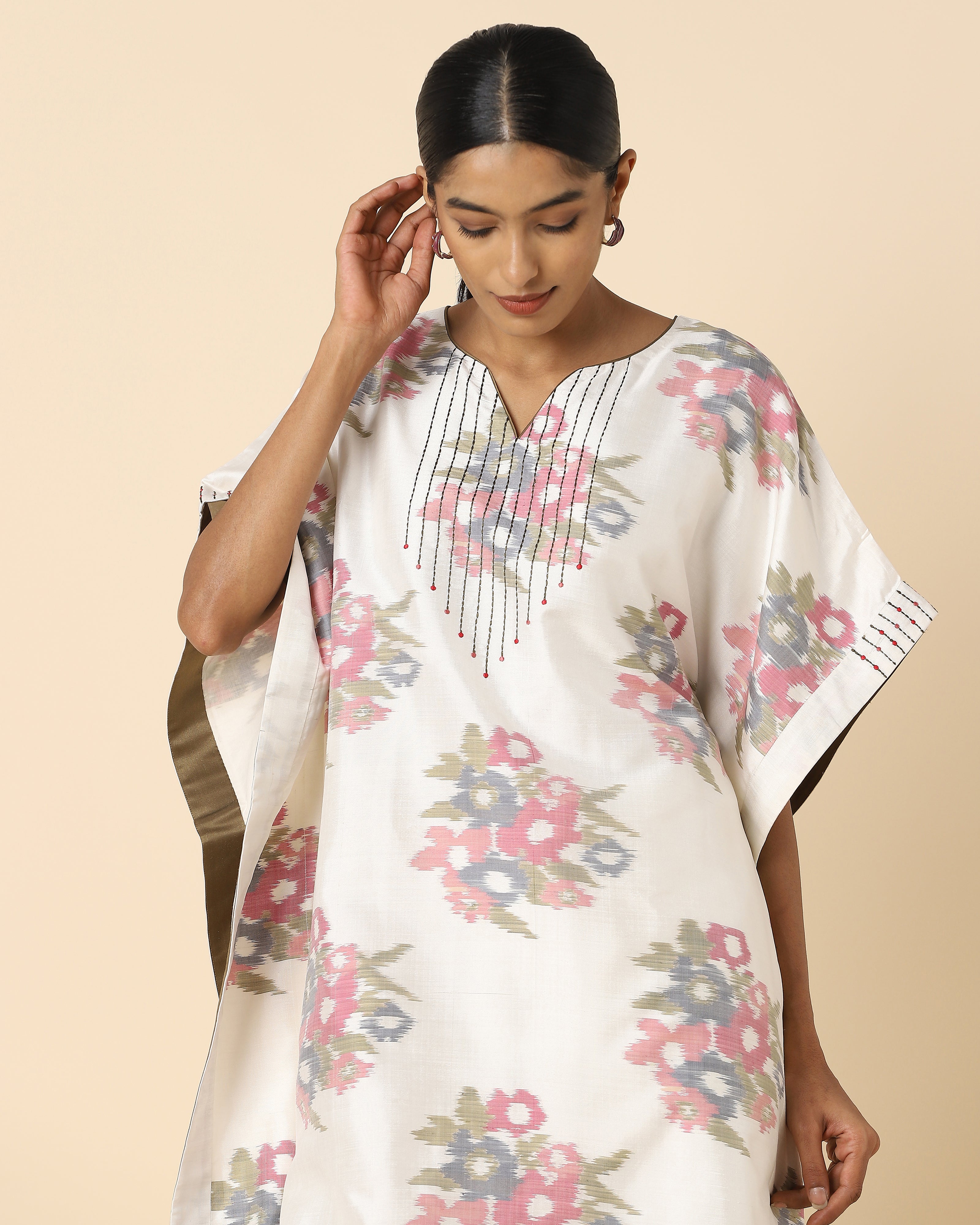 Nilaya Pochampally Weft Ikat Silk Women's Kaftan