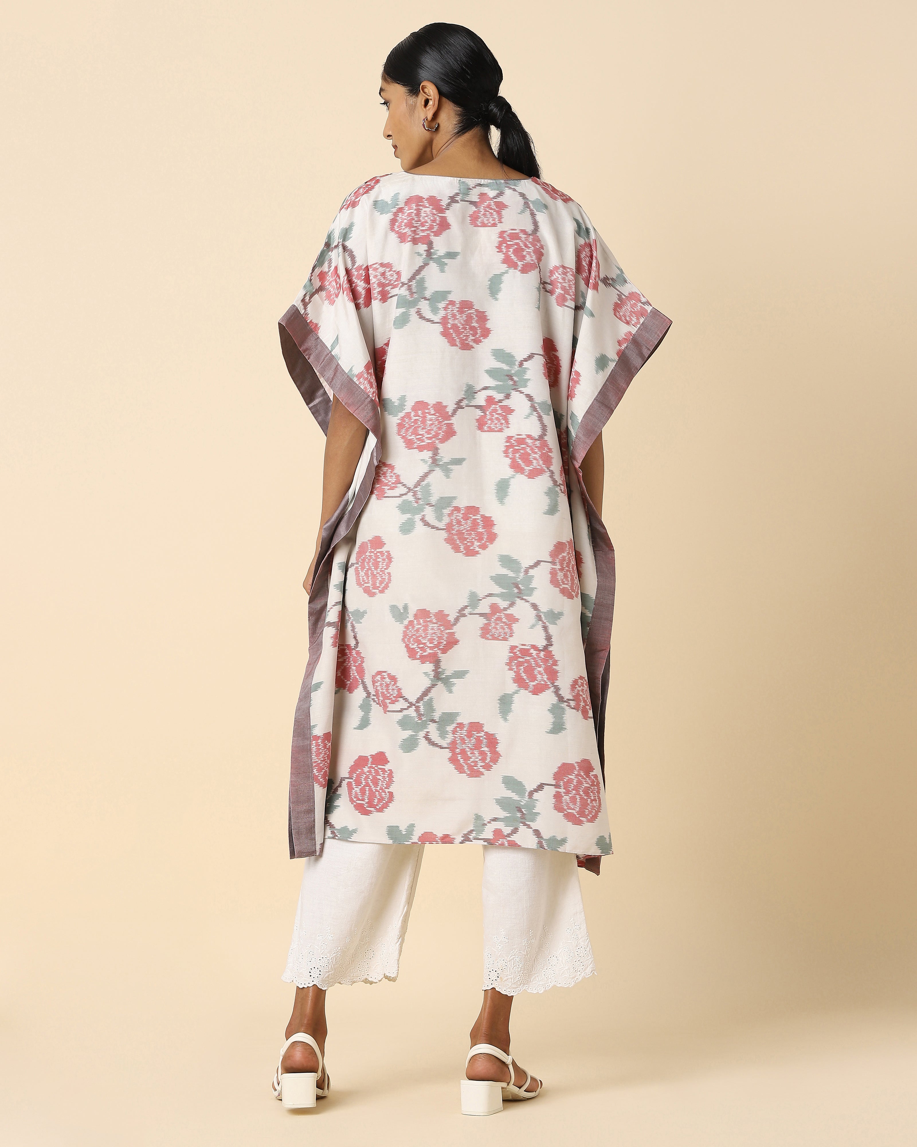 Nilaya Pochampally Weft Ikat Silk Cotton Women's Kaftan