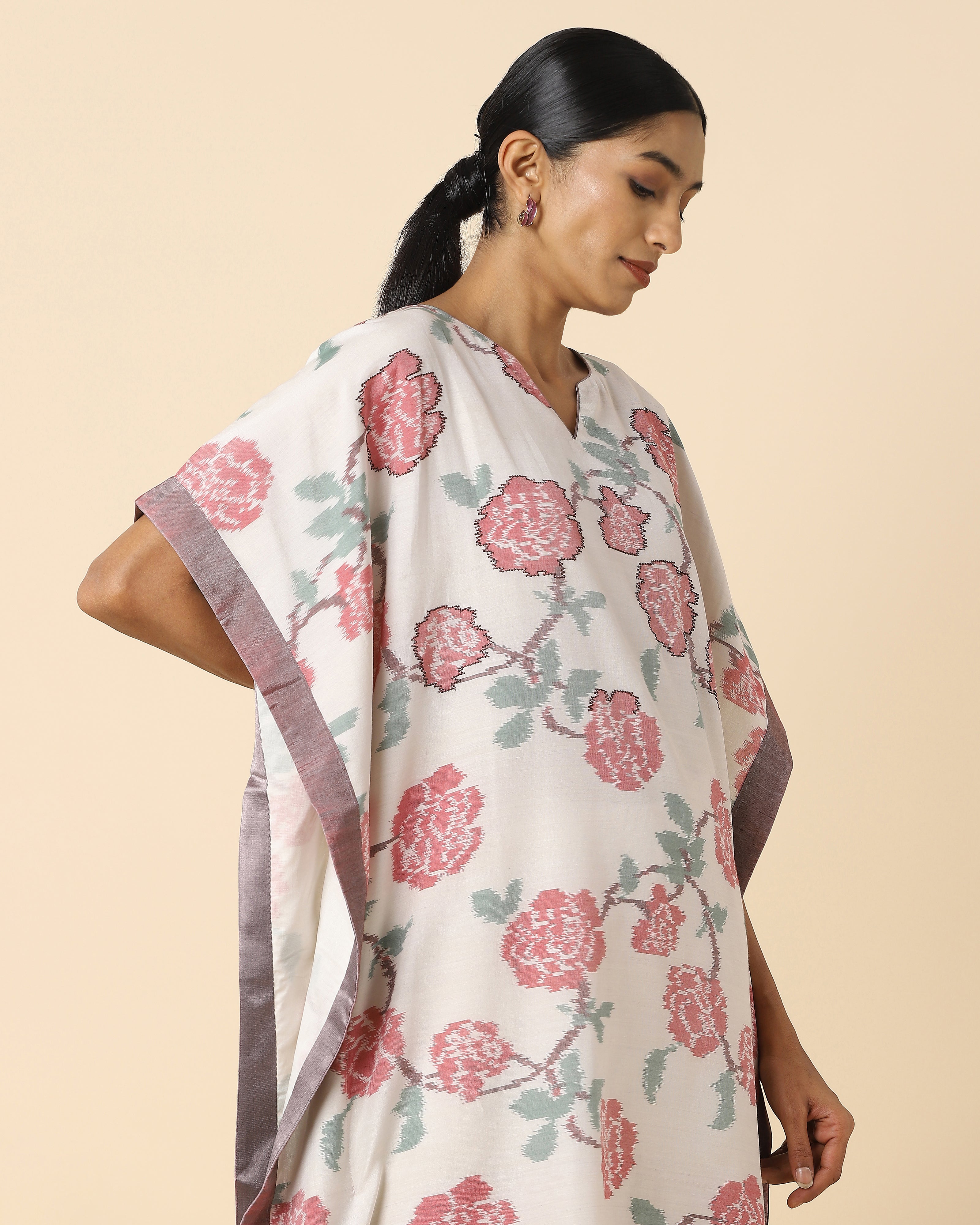 Nilaya Pochampally Weft Ikat Silk Cotton Women's Kaftan