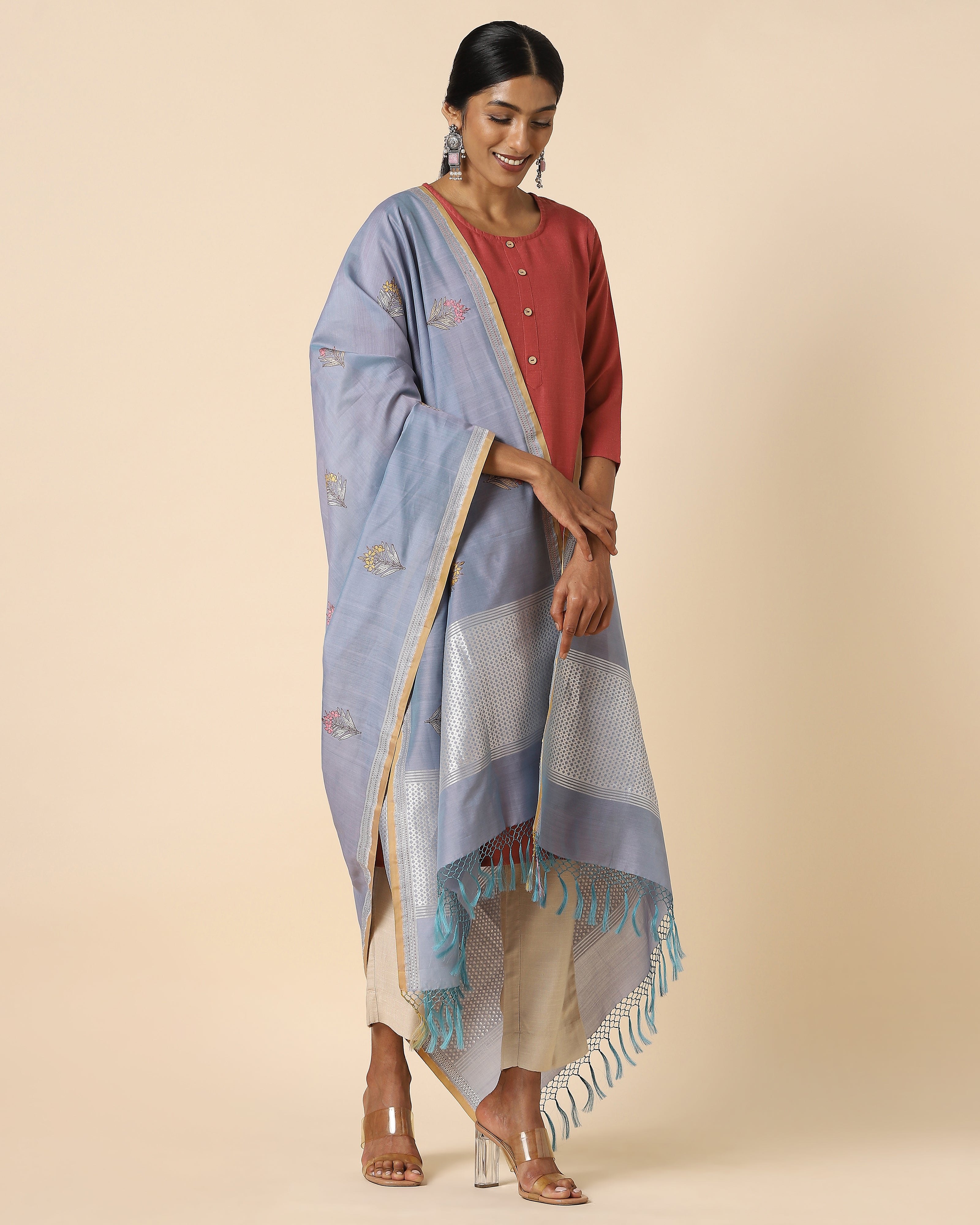 Yukta Kadwa Silk Cotton Dupatta