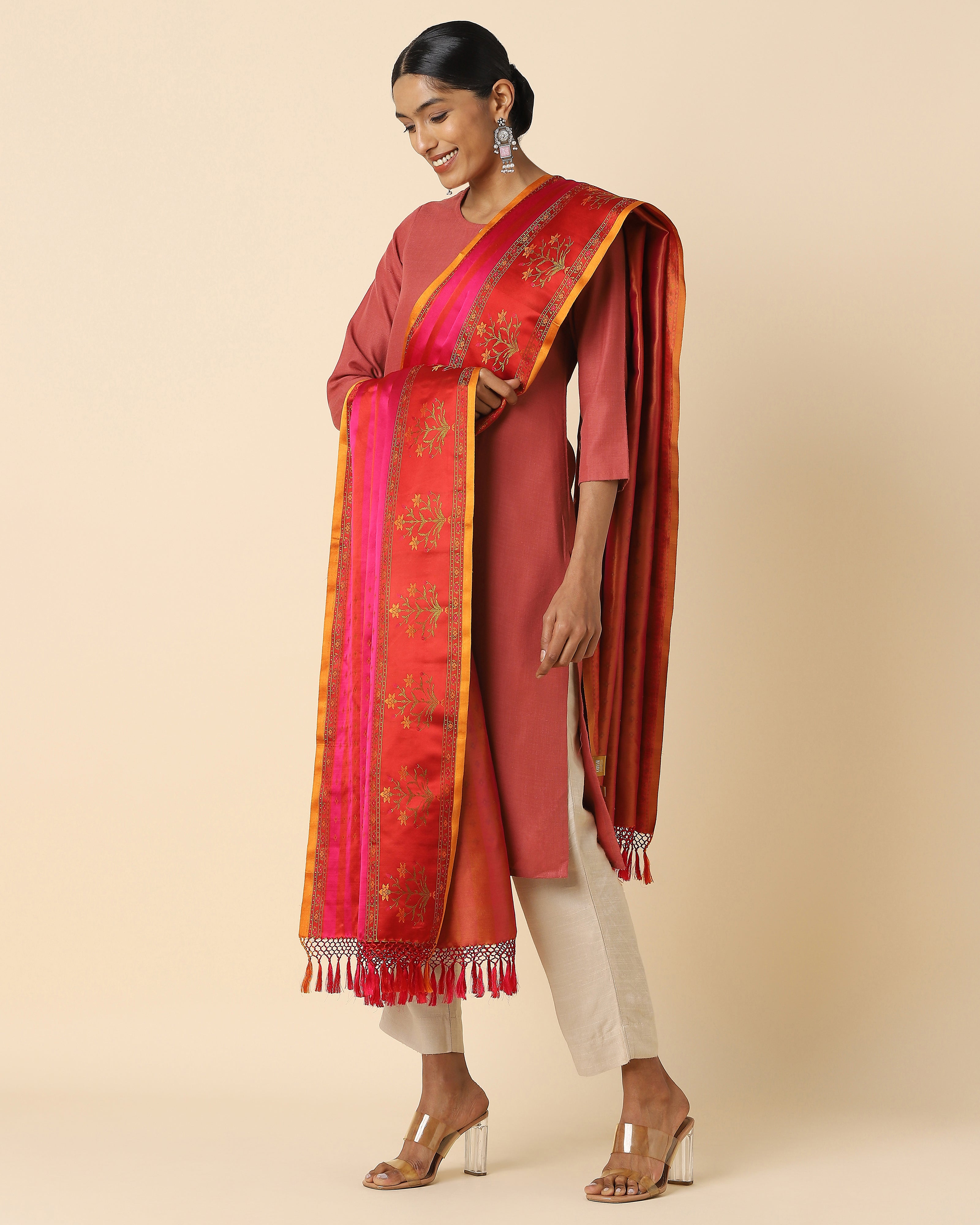 Ghamza Tanchoi Silk Dupatta