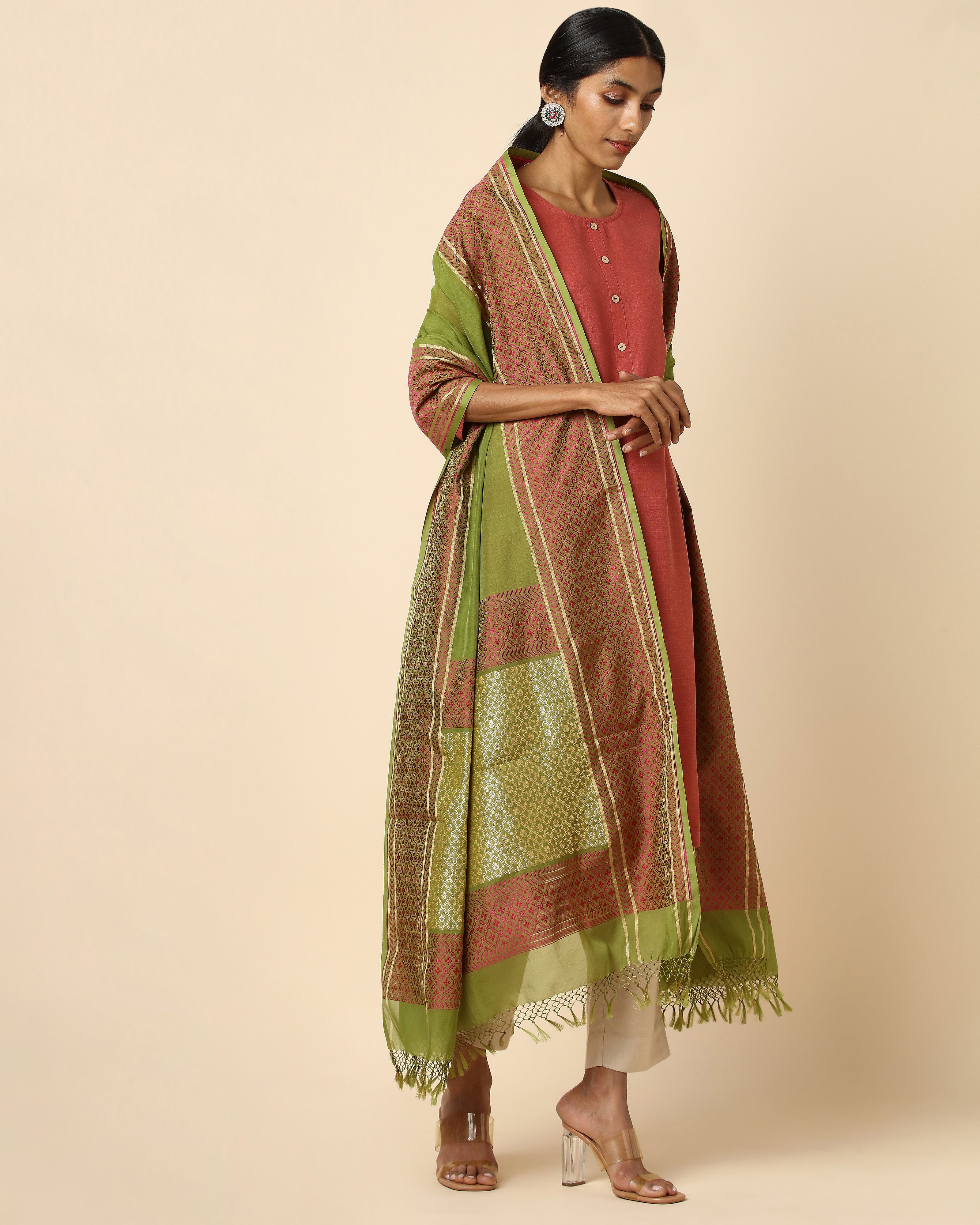 Ashlesha Kadwa Silk Cotton Dupatta