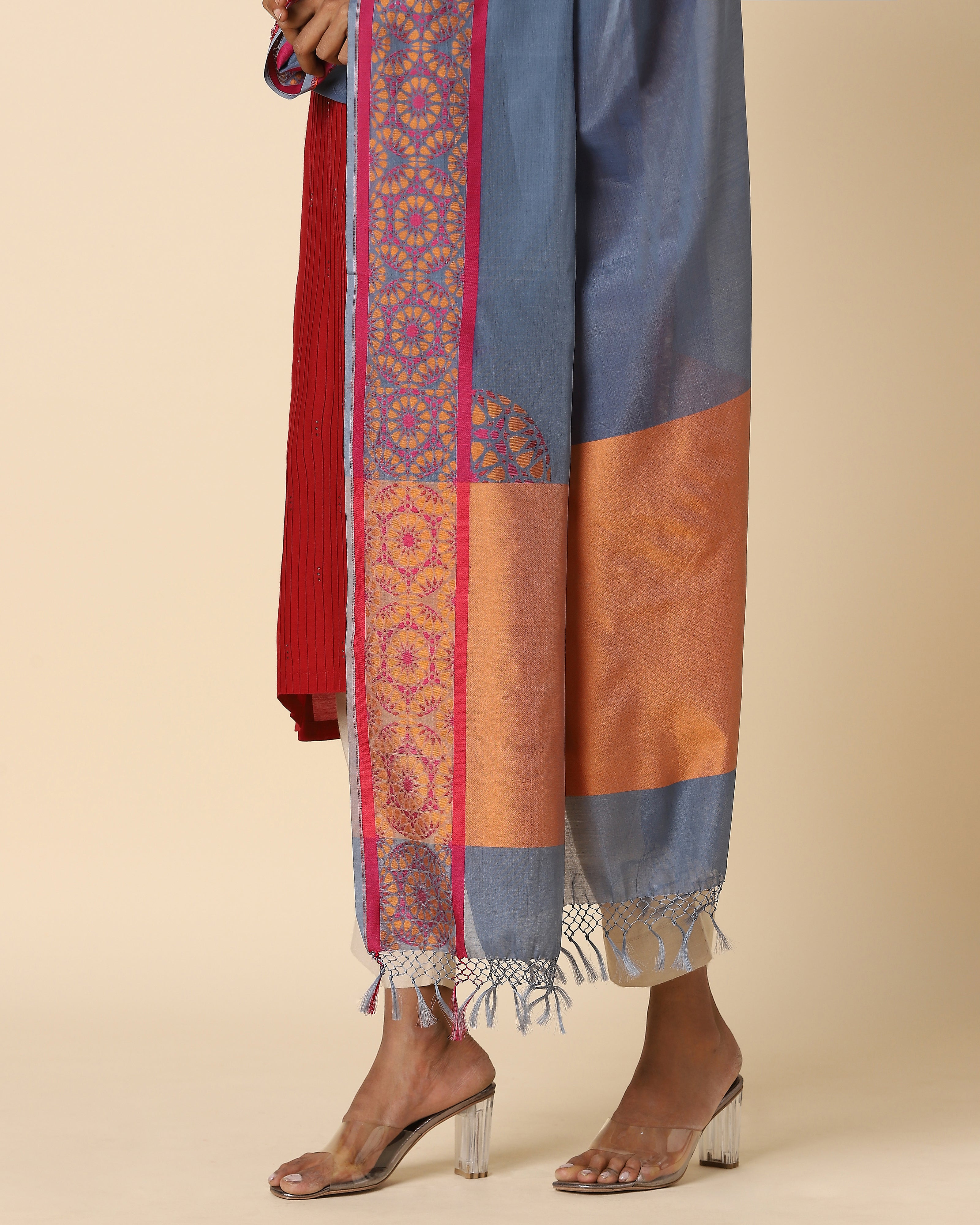 Aanj Cutwork Silk Cotton Dupatta