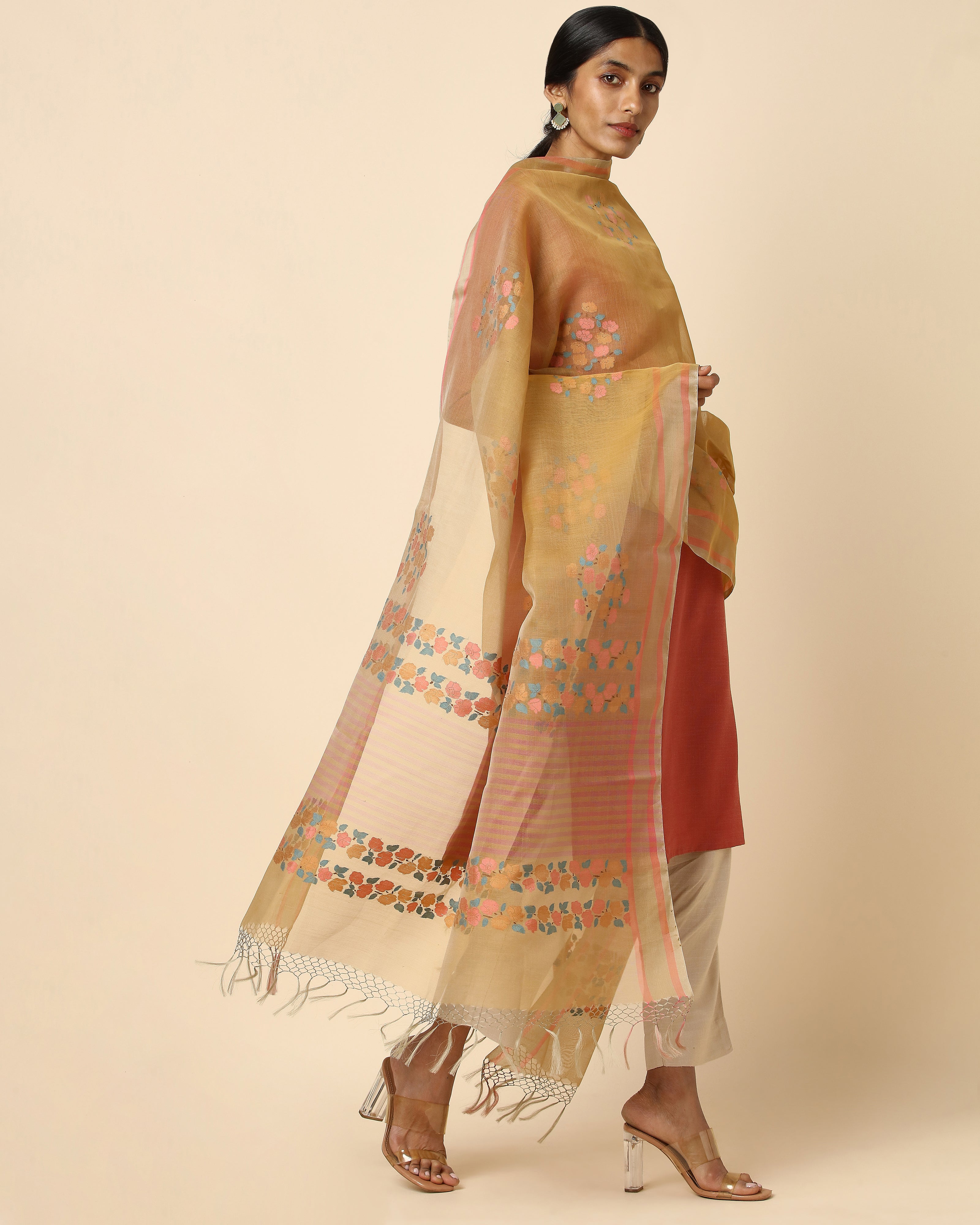 Ahika Jamdani Silk Cotton Dupatta