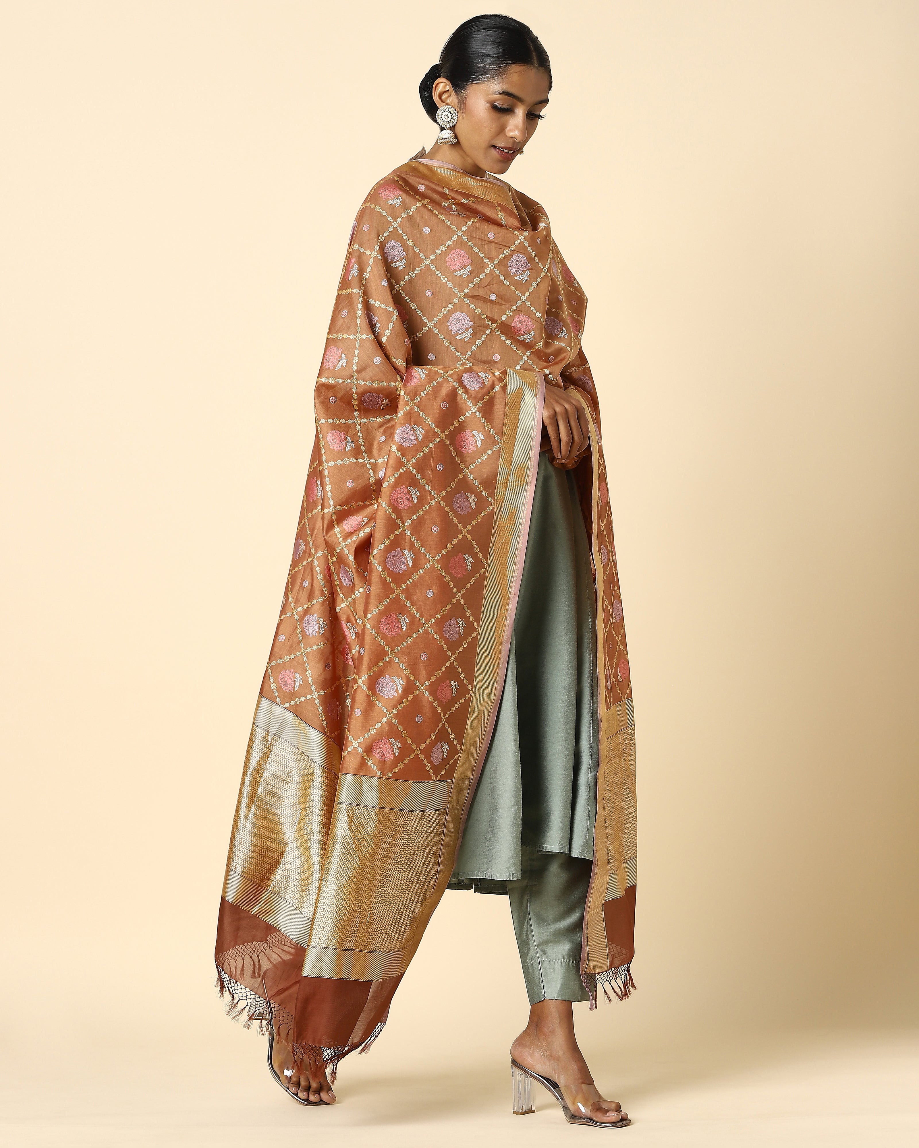 Evanthe Kadwa Silk Cotton Dupatta