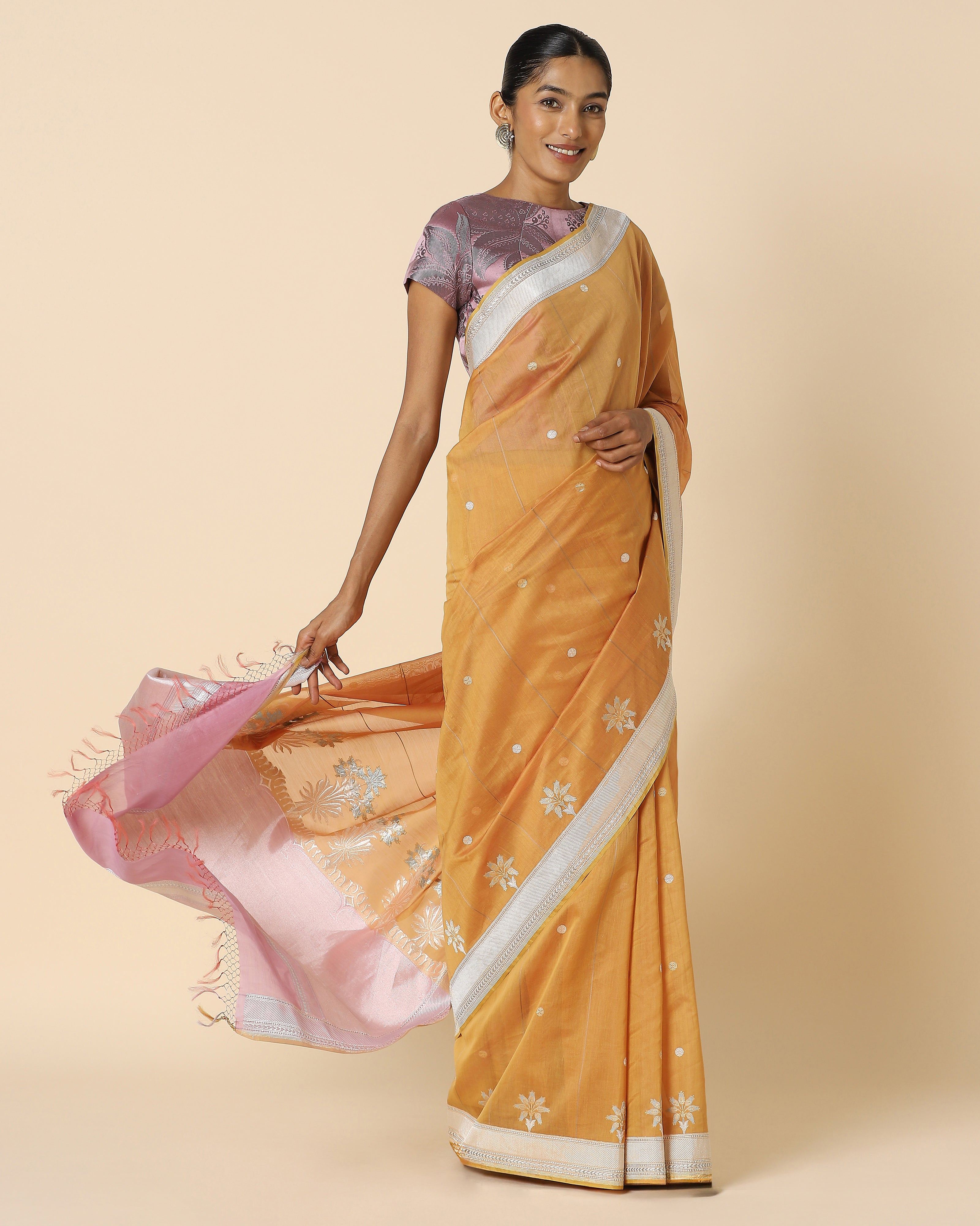 Gul Mina Kadwa Silk Cotton Saree