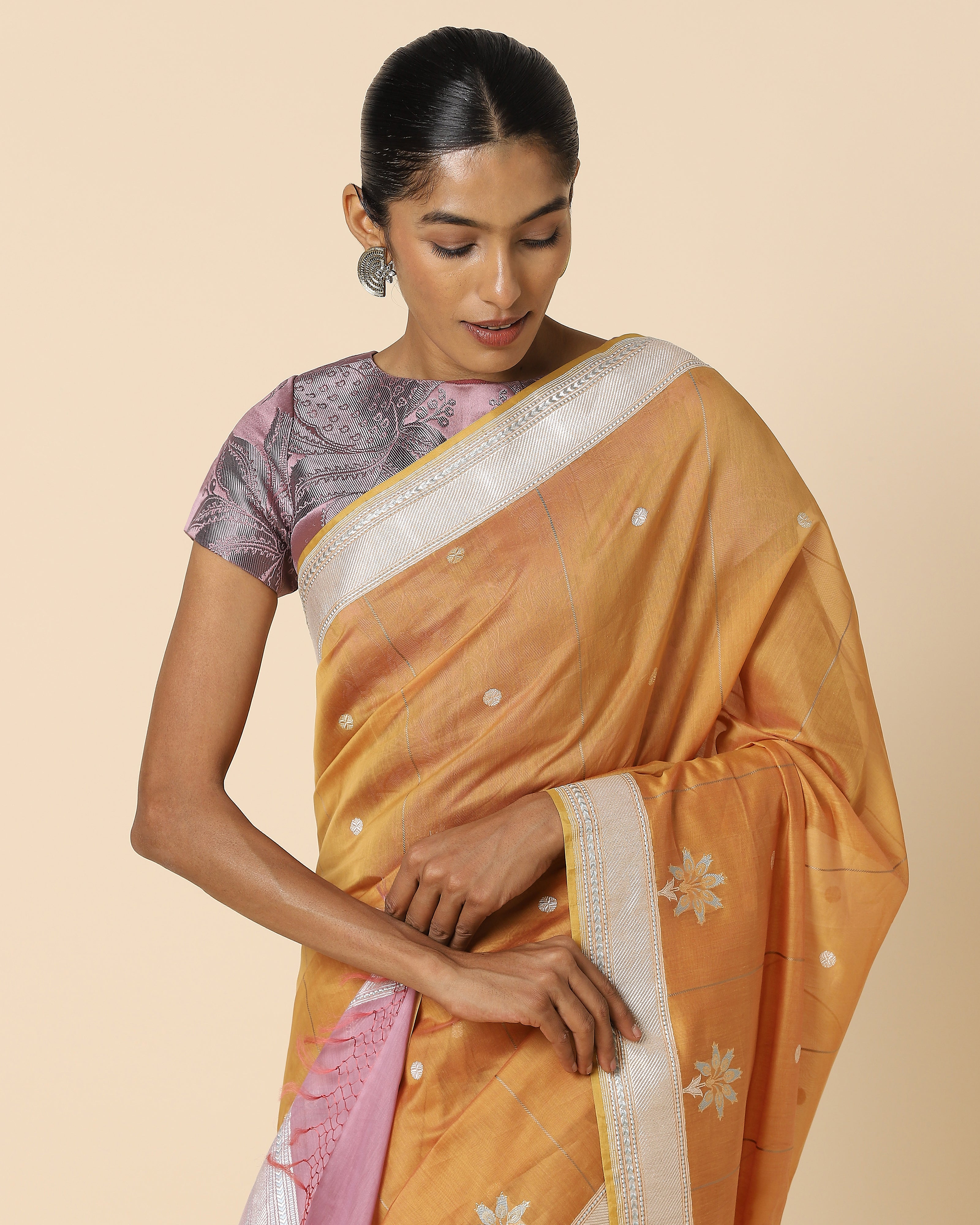 Gul Mina Kadwa Silk Cotton Saree