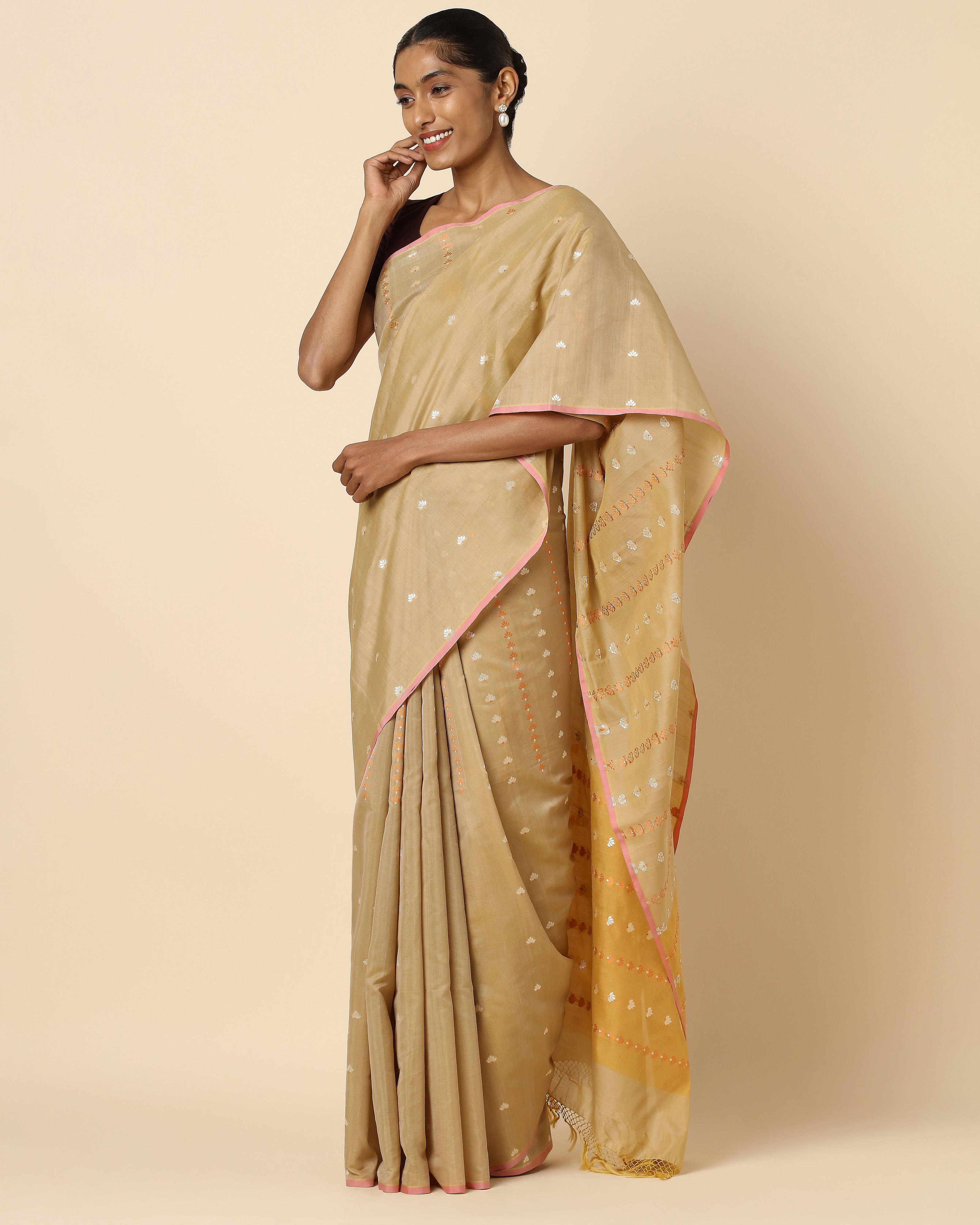 Magadhi Cutwork Silk Cotton Saree