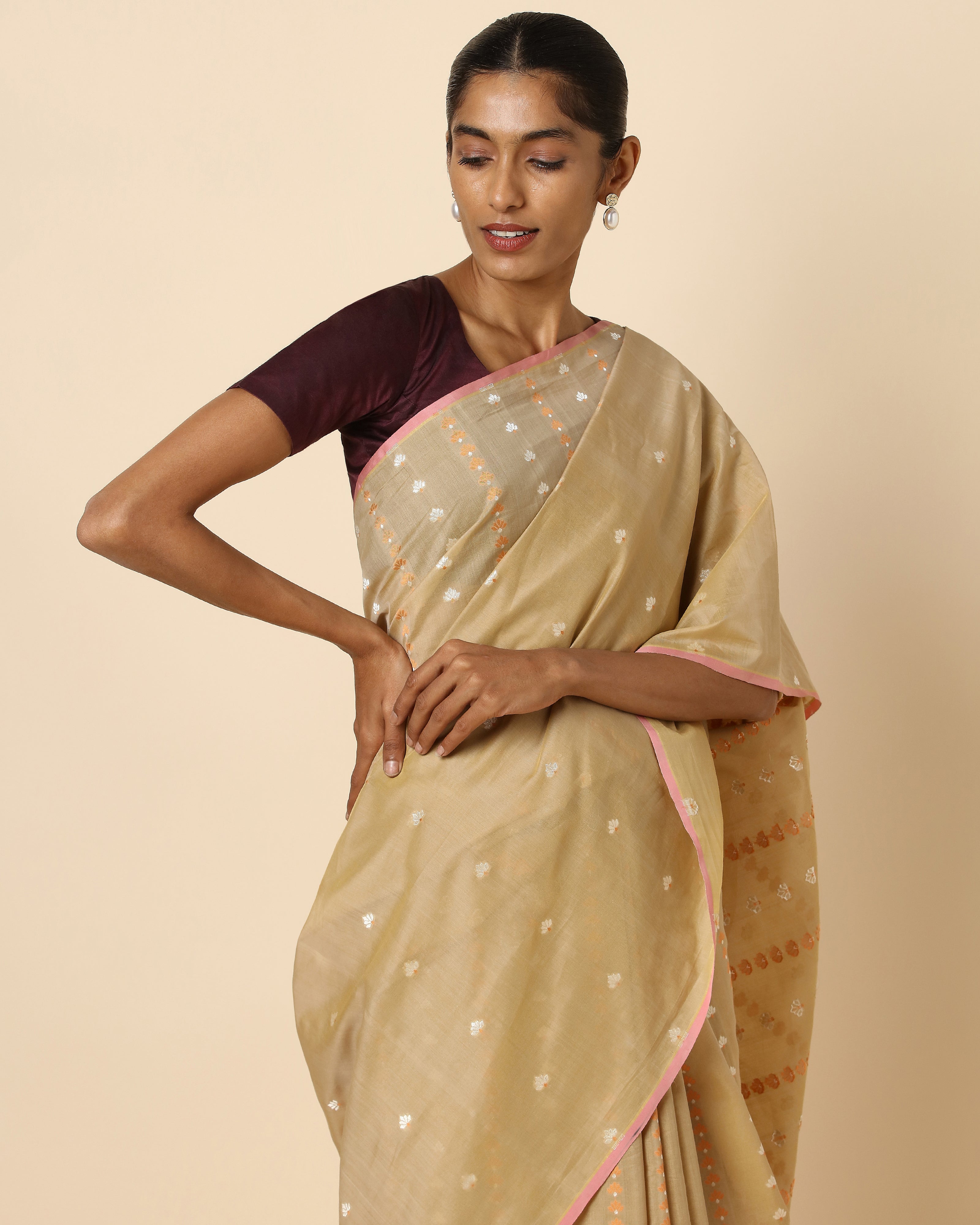 Magadhi Cutwork Silk Cotton Saree