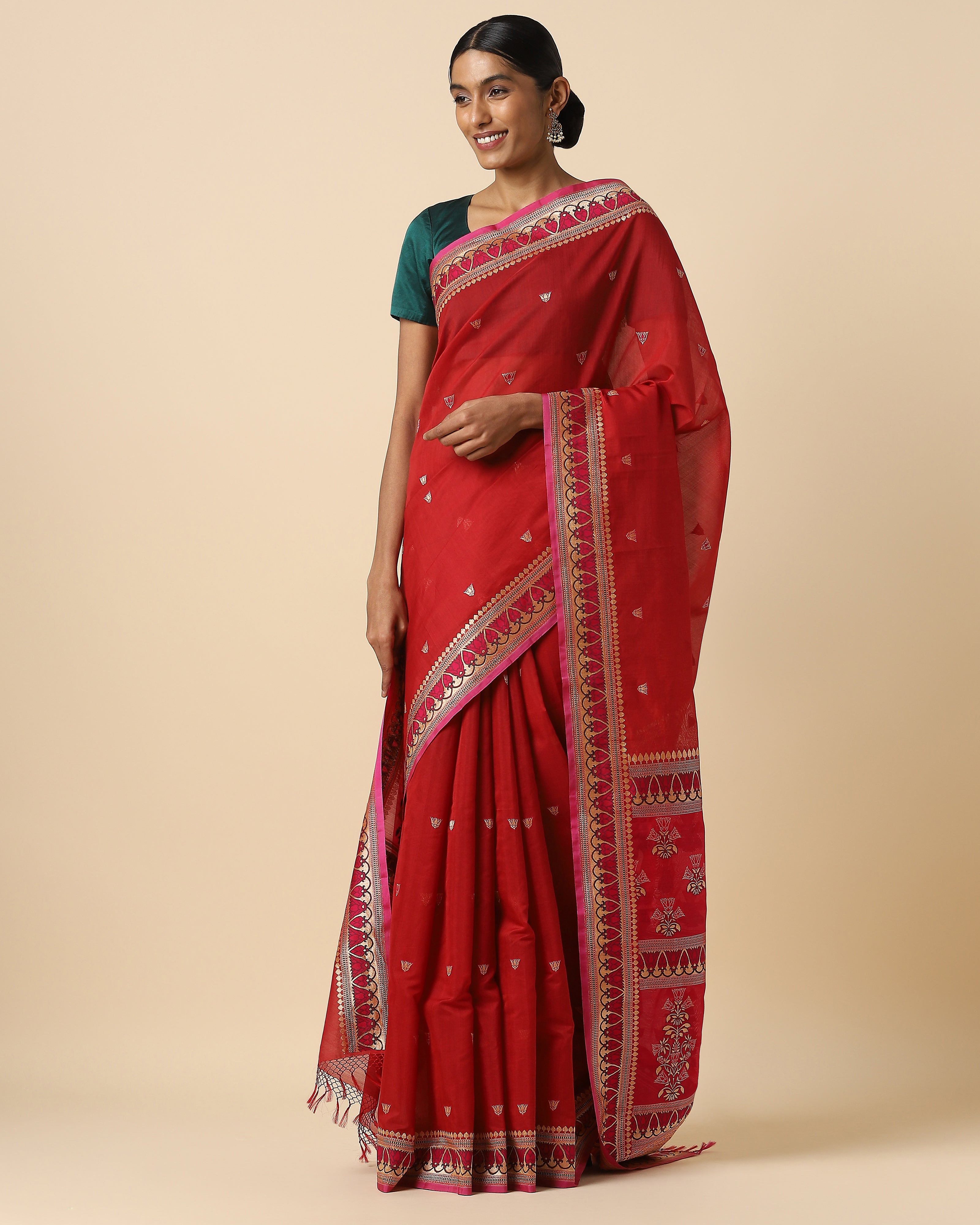 Juman Kadwa Silk Cotton Saree