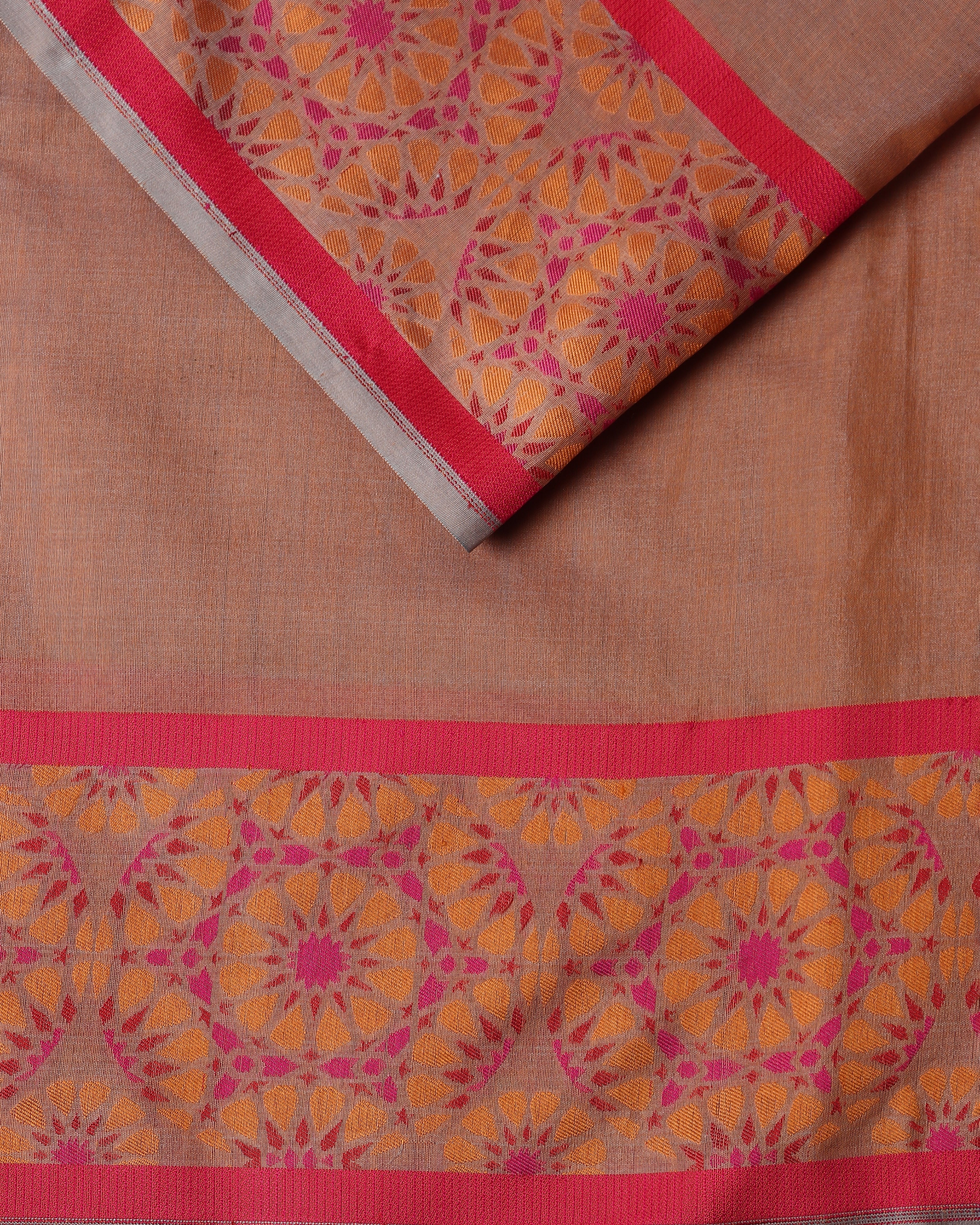 Aanj Cutwork Silk Cotton Saree