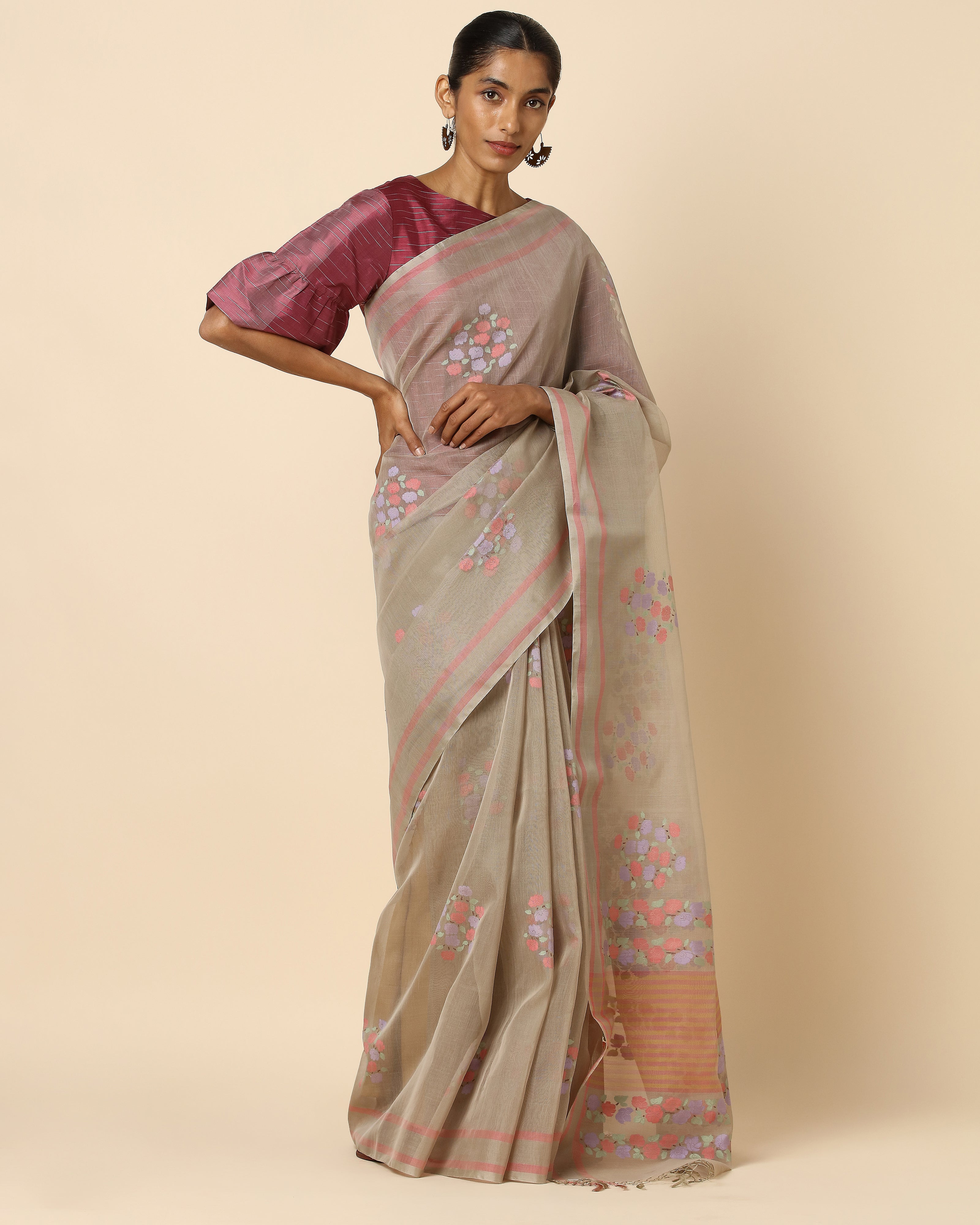 Ahika Jamdani Silk Cotton Saree