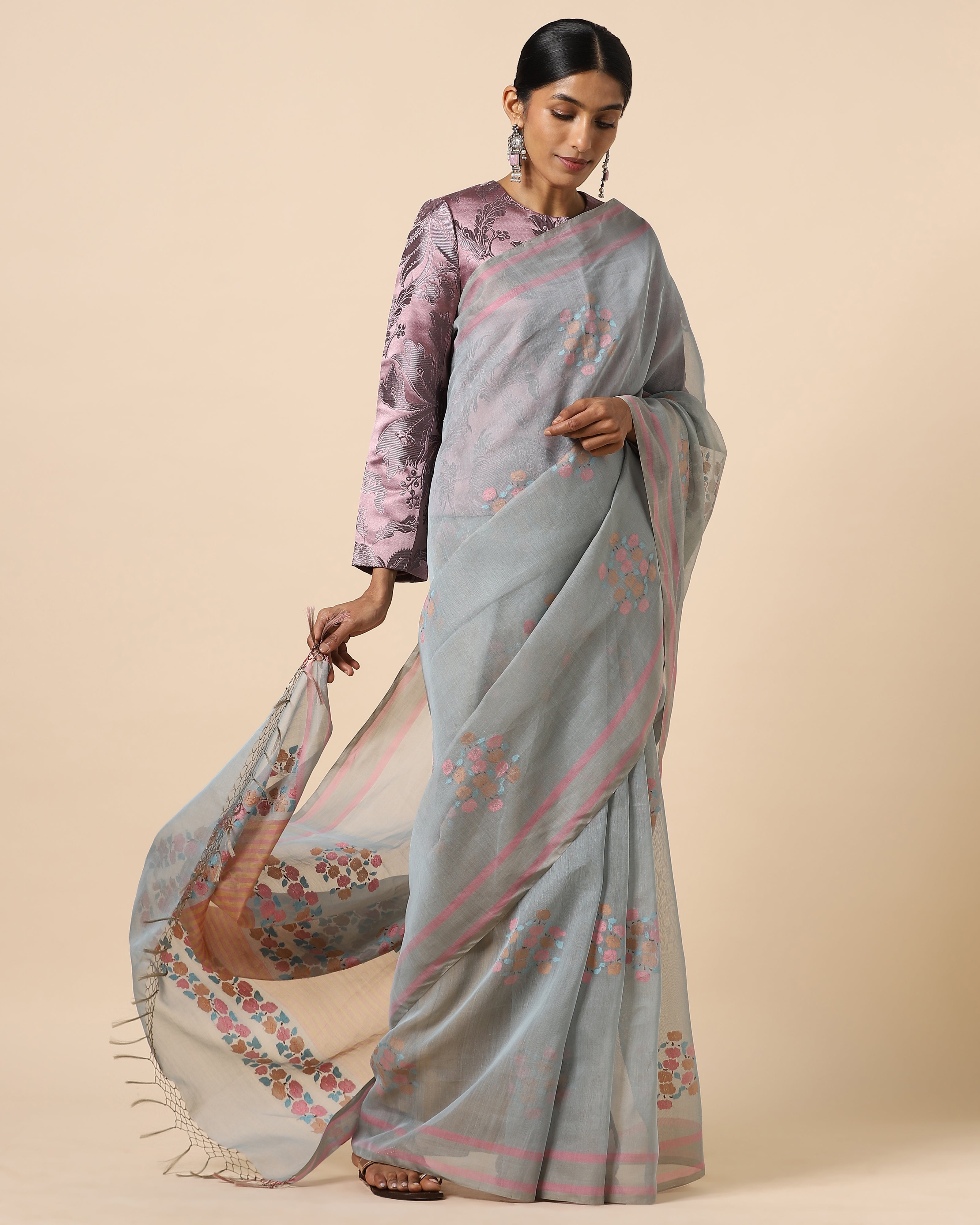 Ahika Jamdani Silk Cotton Saree