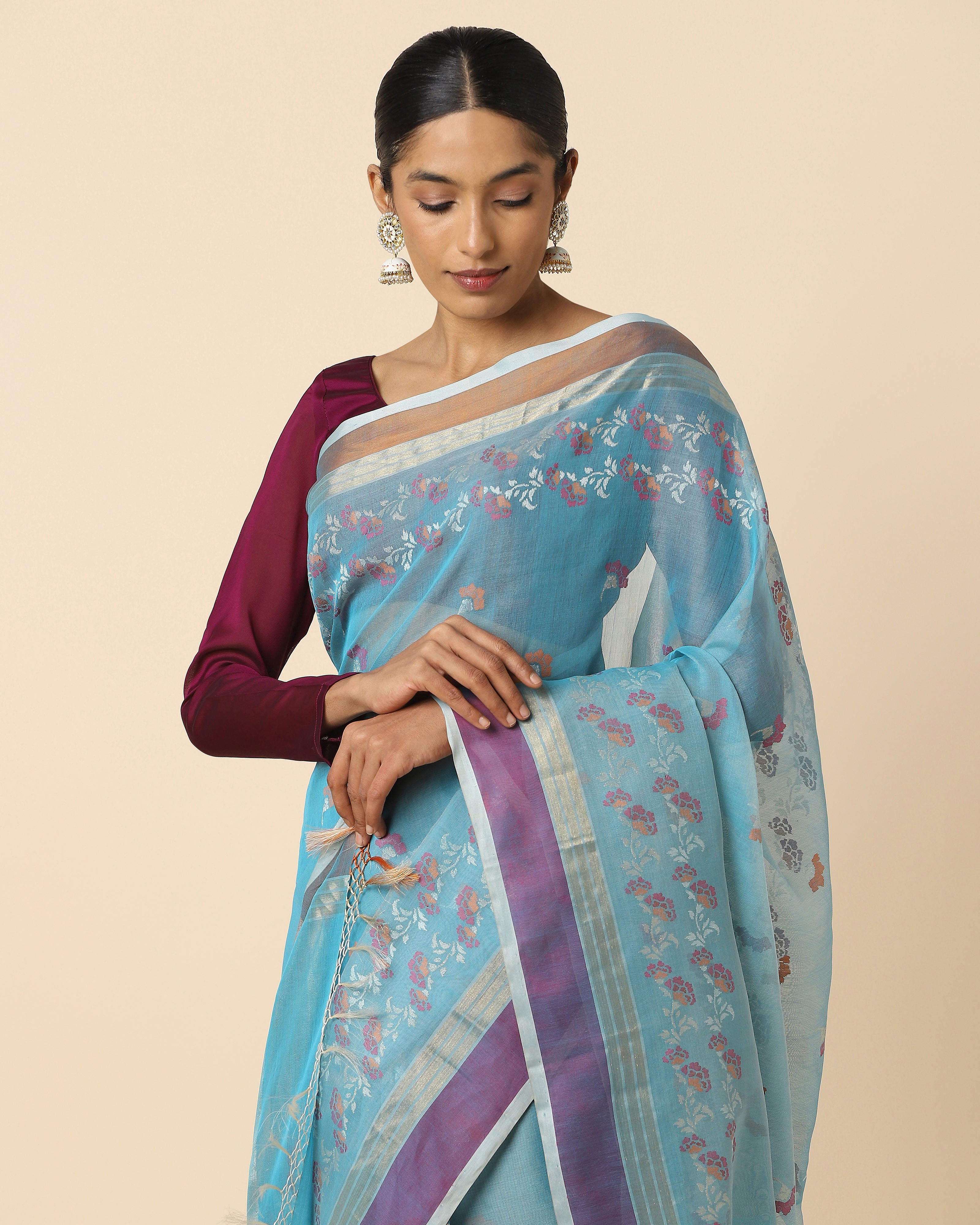 Meilo Jamdani Silk Cotton Saree